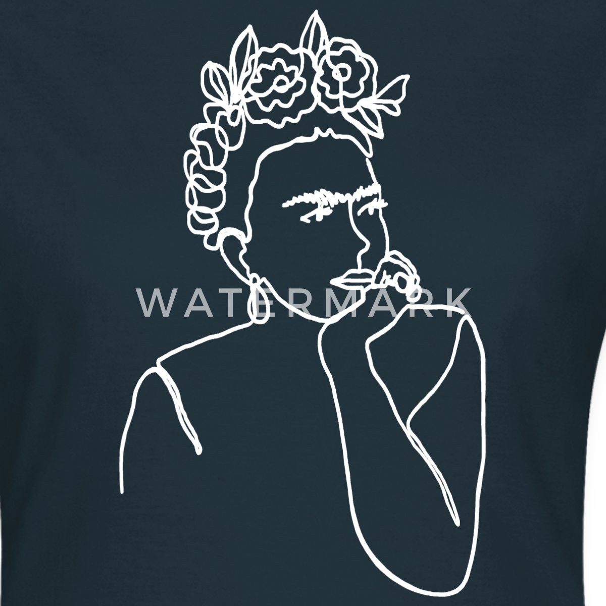 Spreadshirt T-Shirt Frida Kahlo Zeichnung Weiß günstig online kaufen