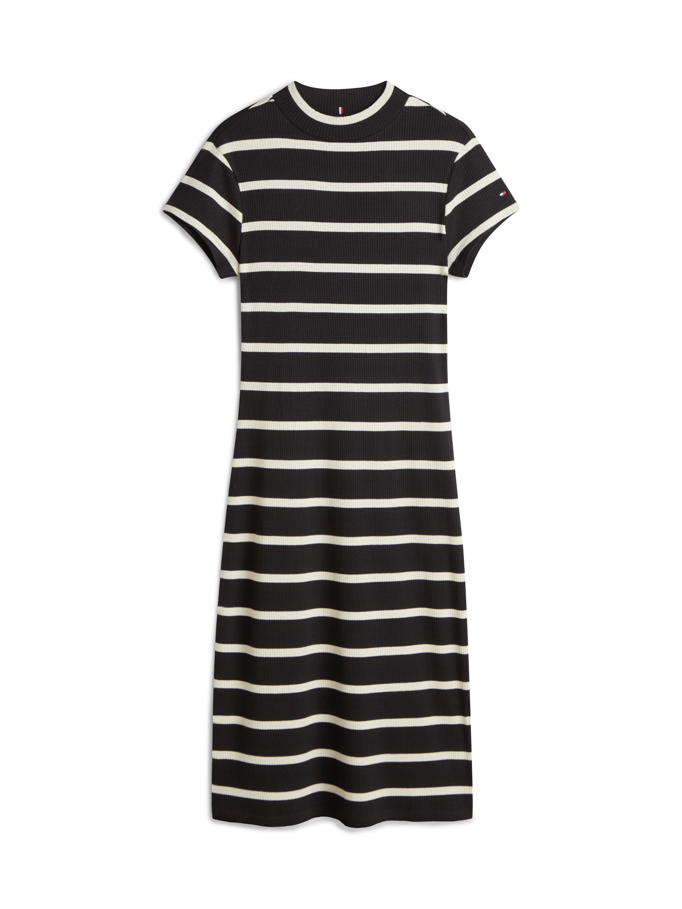 Jerseykleid SLIM 5X2 RIB MOCK-NK SS DRS