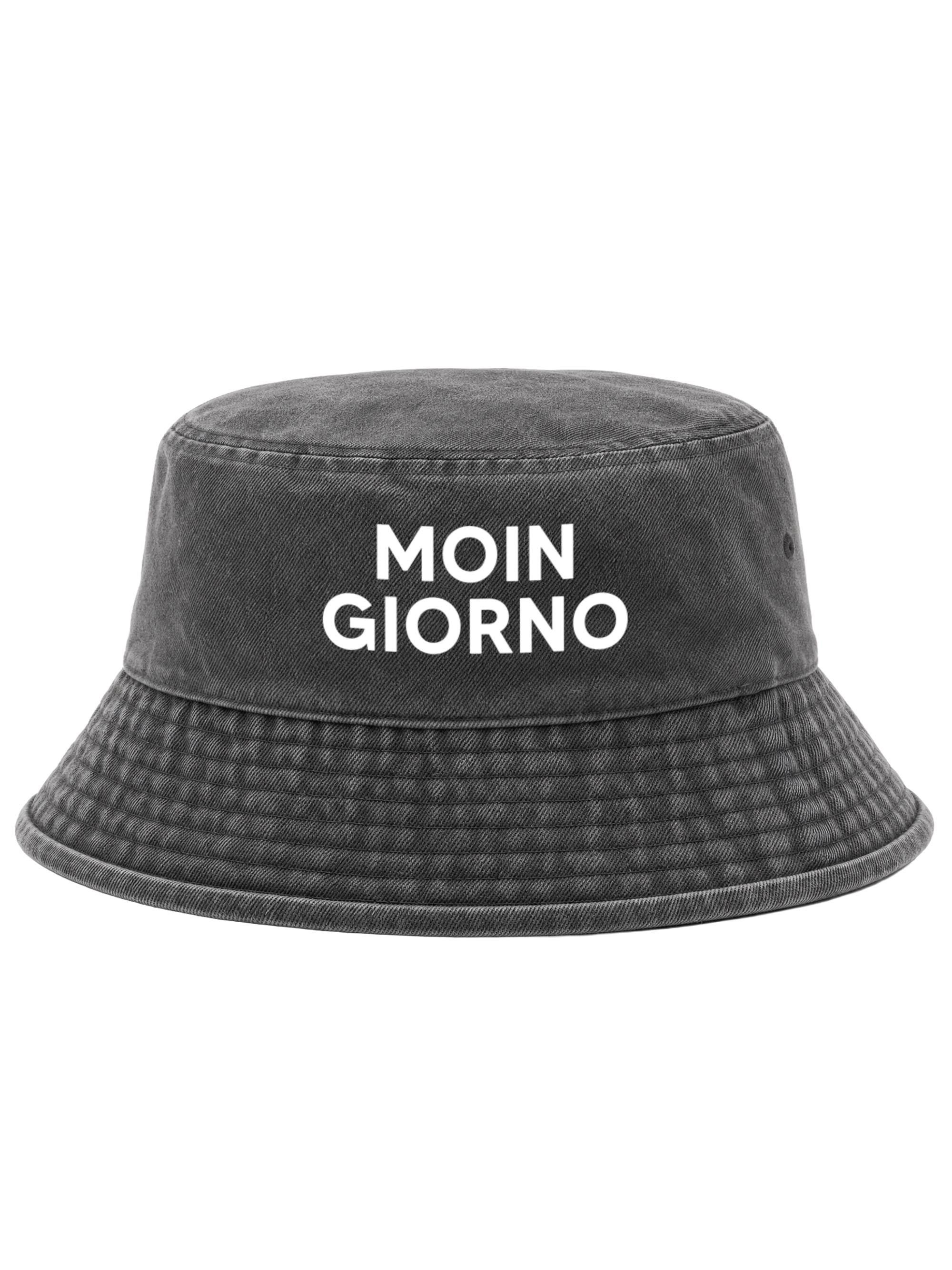 Neverless Fischerhut Anglerhut mit Print Moingiorno Baumwolle Bucket Hat Herren Damen