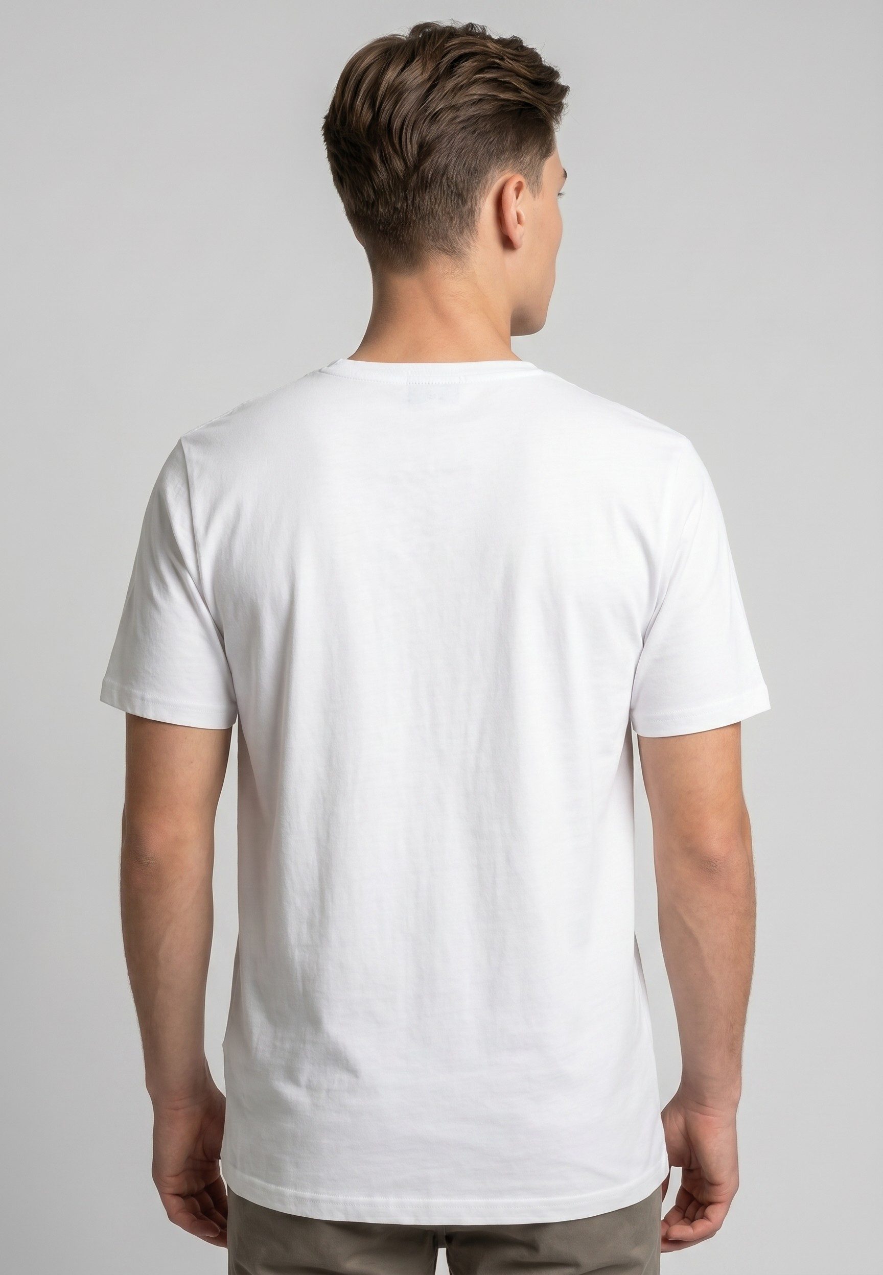 Eight2Nine T-Shirt Herren Basic Shirt maritime Motive Mini-Patch, Baumwollshirt
