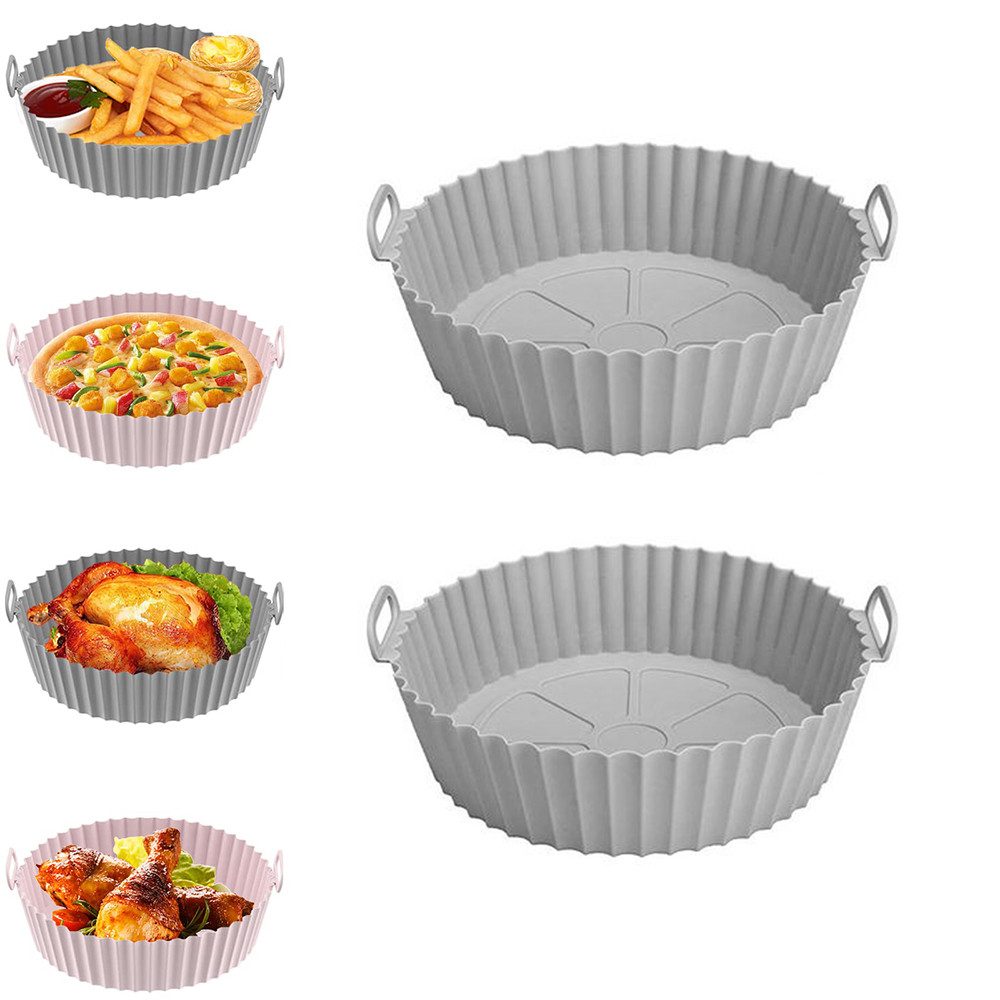 FOUORTUNATE-BEE Silikonform 2 Stück Air Fryer Silikon Backblech Wiederverwendbarer