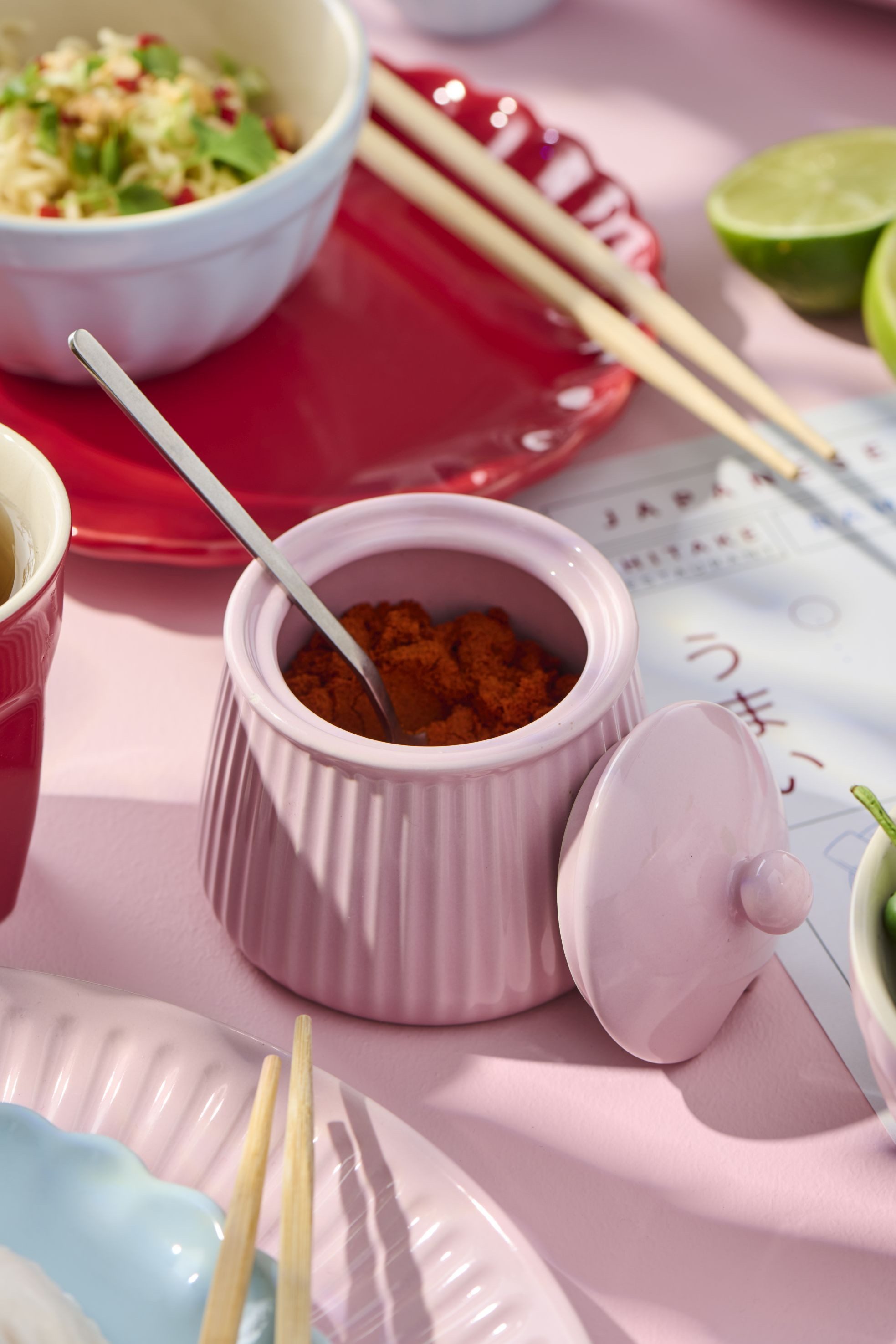 Ib Laursen Milch- und Zuckerset Ib Laursen - Zuckerdose Zuckerschale Mynte Rillen Keramik 2028 Farbe: