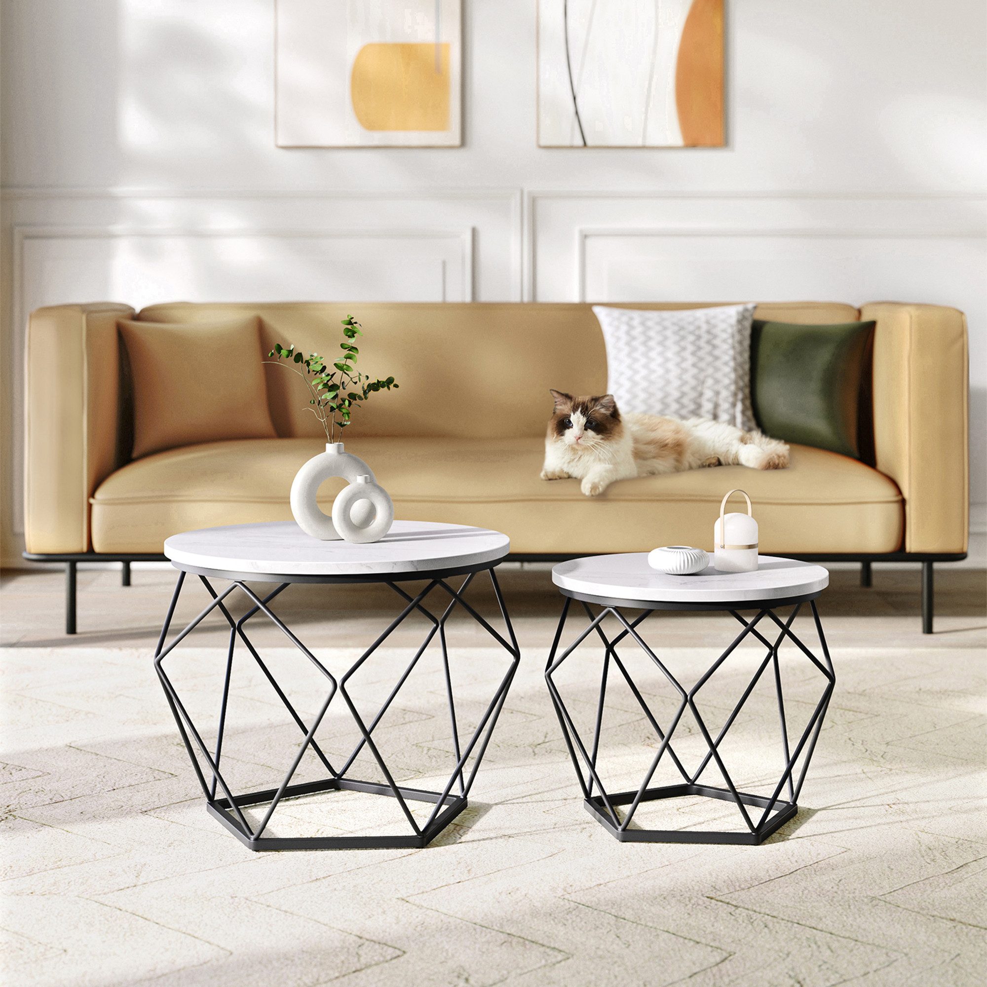 VASAGLE Couchtisch (2er Set), Beistelltisch, abnehmbare günstig online kaufen