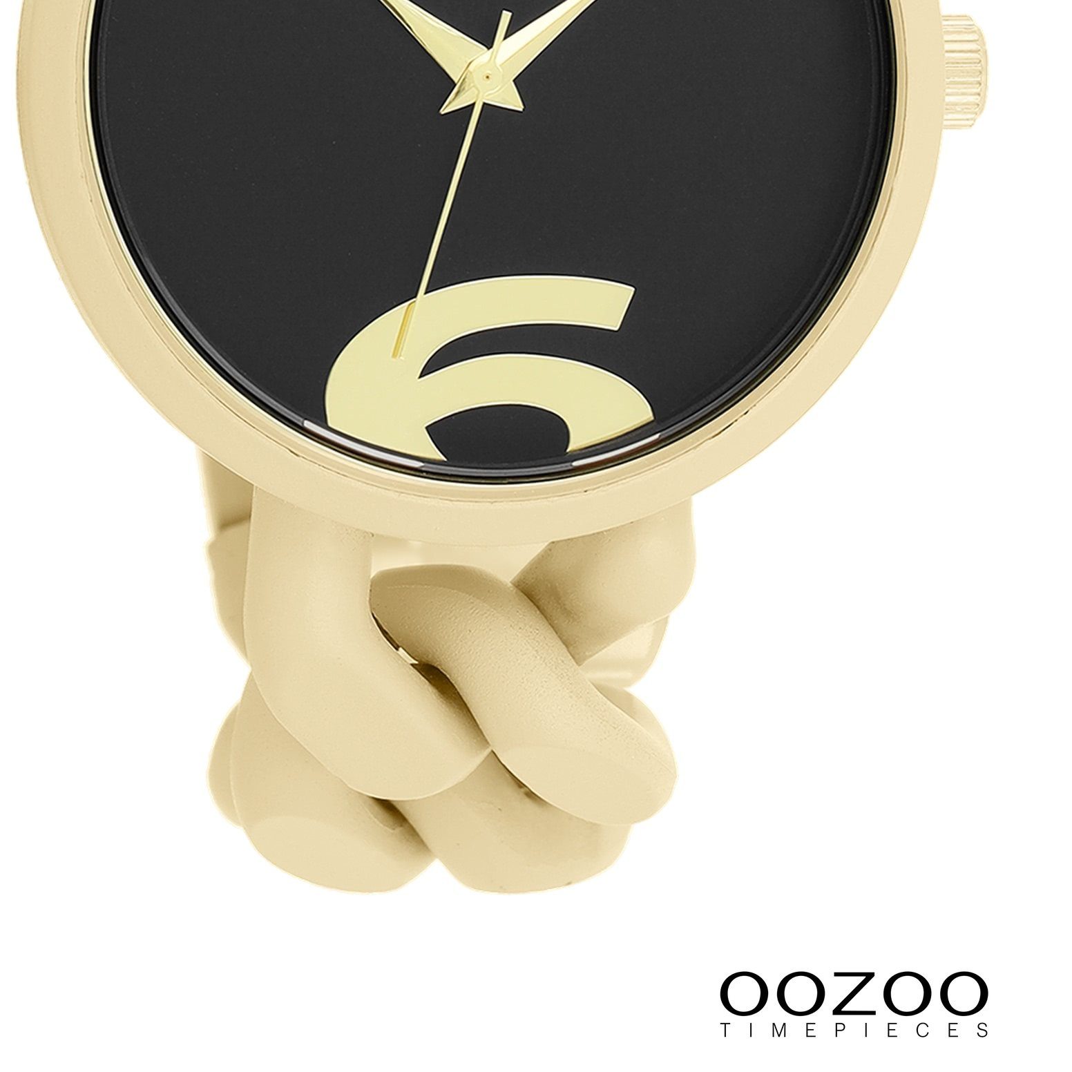 (ca. Fashion-Style Damenuhr Oozoo Timepieces Quarzuhr groß rund, 40mm) OOZOO Damen Analog, Kunststoffarmband, Armbanduhr