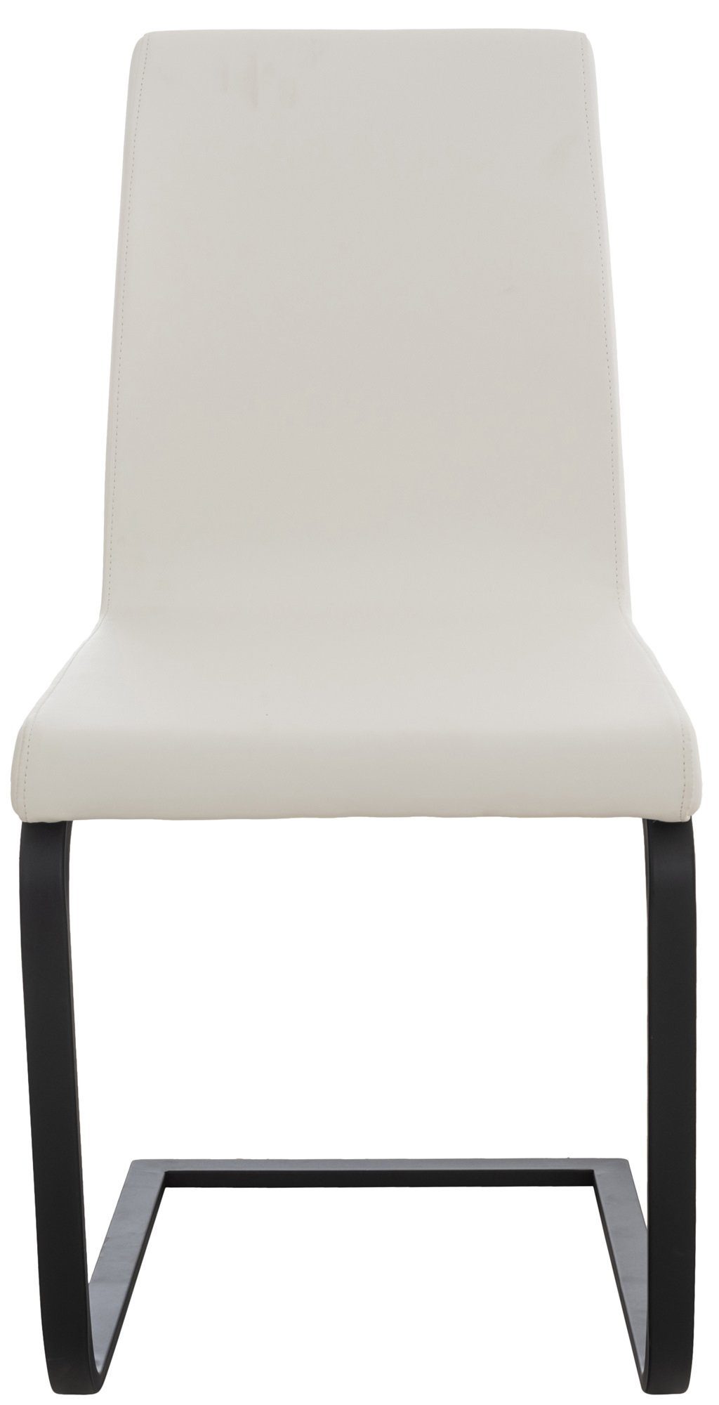 gepolsterter Konferenzstuhl Esszimmerstuhl weiß schwarz Sitzfläche (Küchenstuhl Kunstleder - TPFLiving Bellle Gestell: mit matt - - - Metall hochwertig Wohnzimmerstuhl Sitzfläche: Freischwinger),