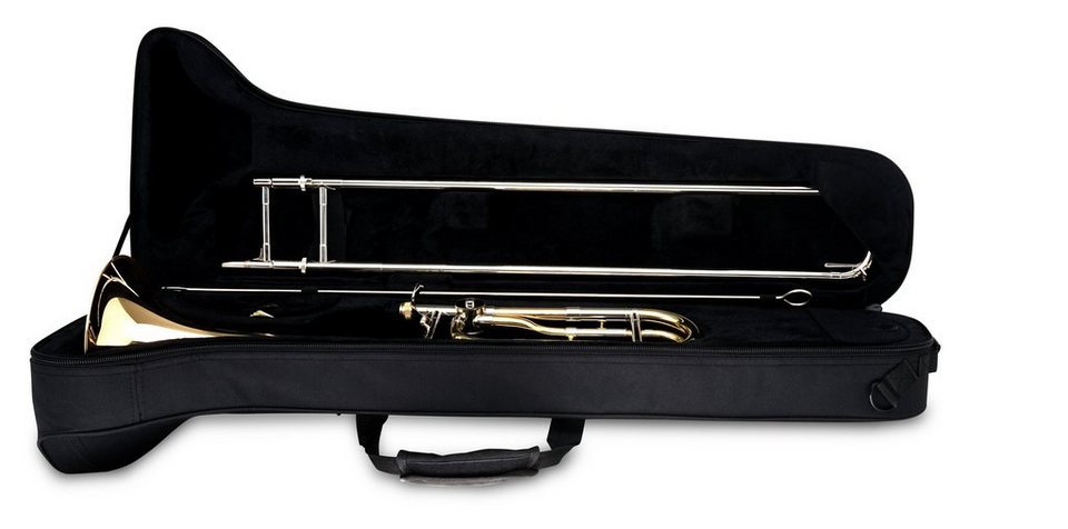 Classic Cantabile Posaune Brass QP-42 Quartposaune, (inkl. Mundstück und  Koffer), Stimmung: Bb/F - Goldmessing Schallbecher