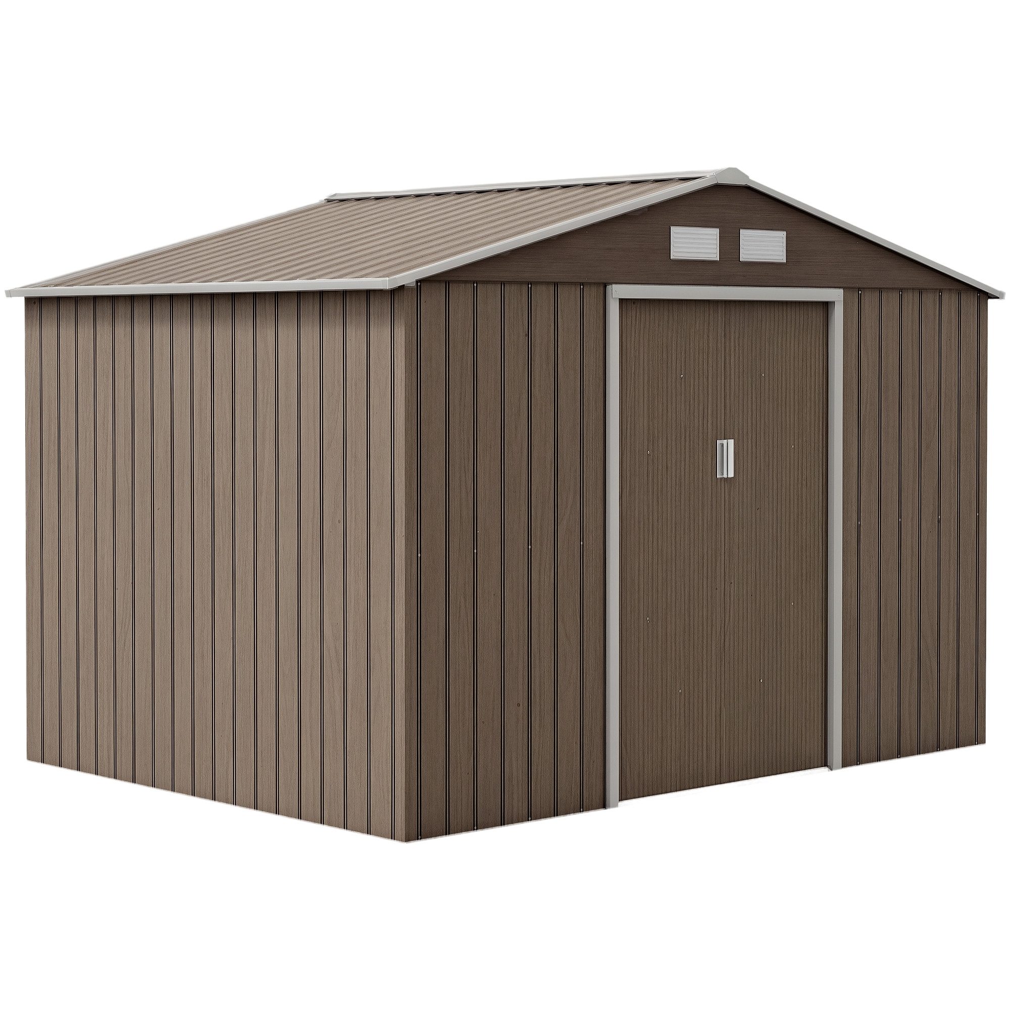 Outsunny Gerätehaus 4,9 m², mit Pultdach, Schiebetür, Fundament, BxT: 277x1 günstig online kaufen
