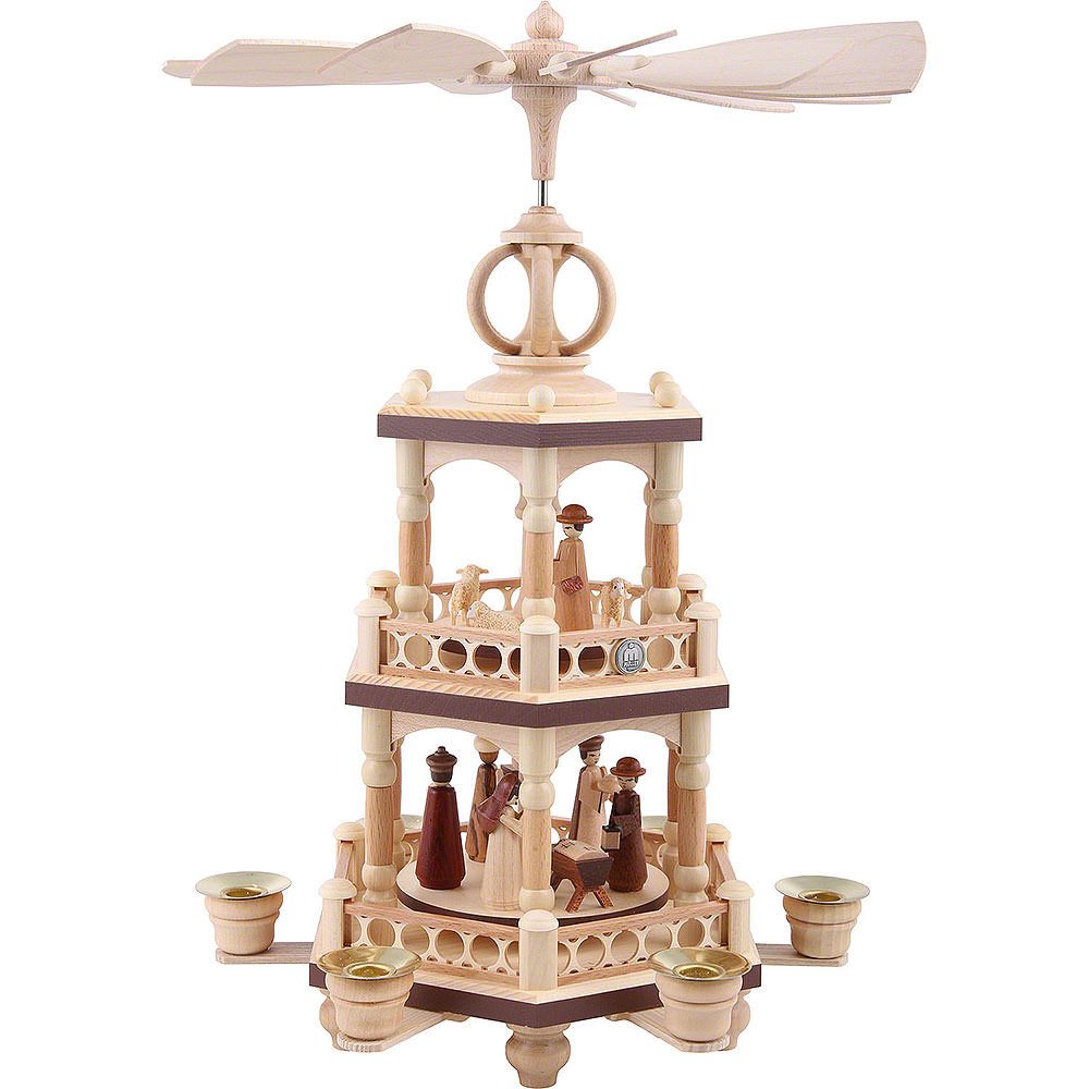 Müller Kleinkunst GmbH Seiffen Weihnachtspyramide 2-stöckige Weihnachtspyramide - Heilige Geschichte (40cm) von Müller K