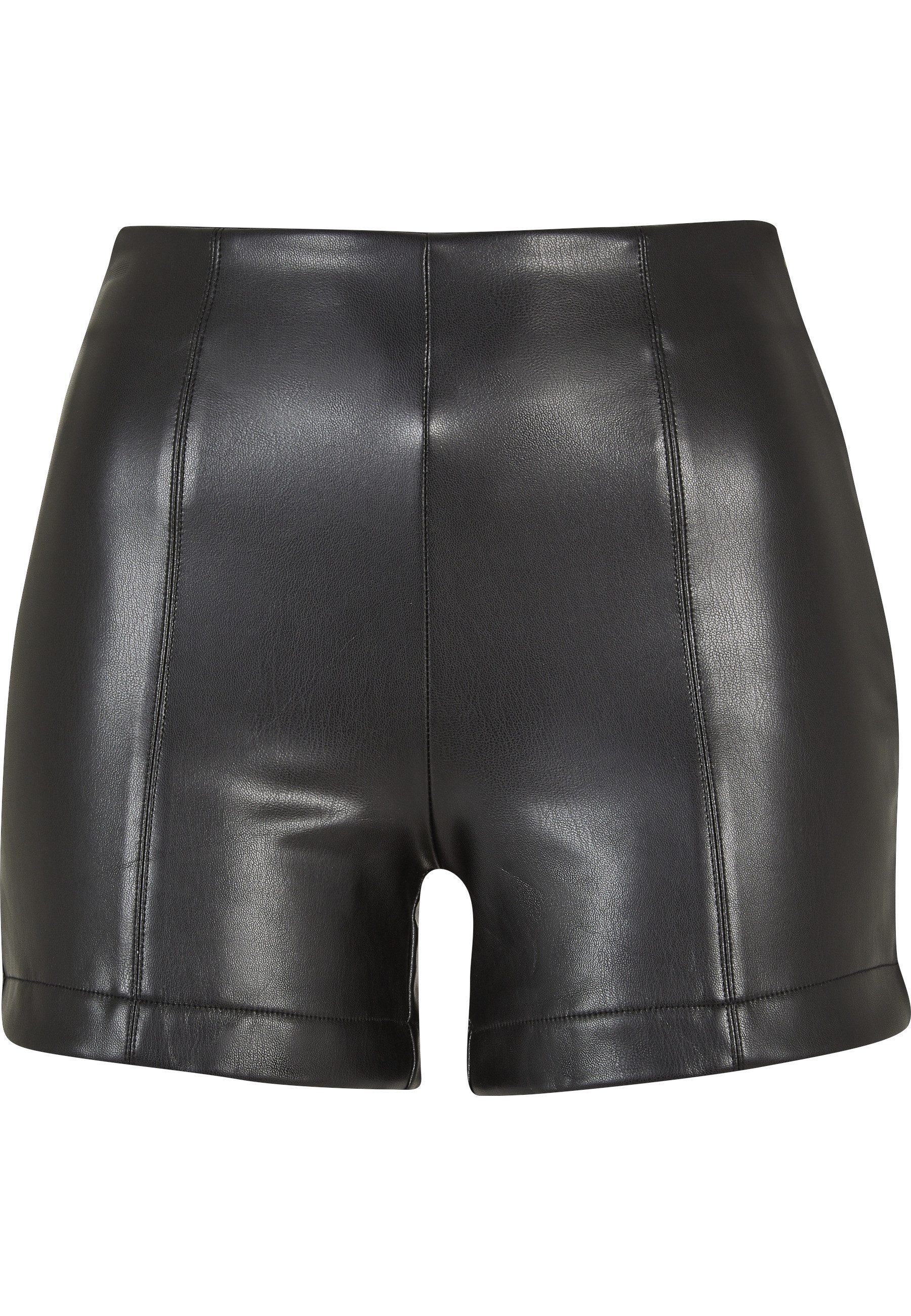 URBAN CLASSICS Stoffhose Urban Classics Damen Ladies Synthetic Leather Shorts (1-tlg)