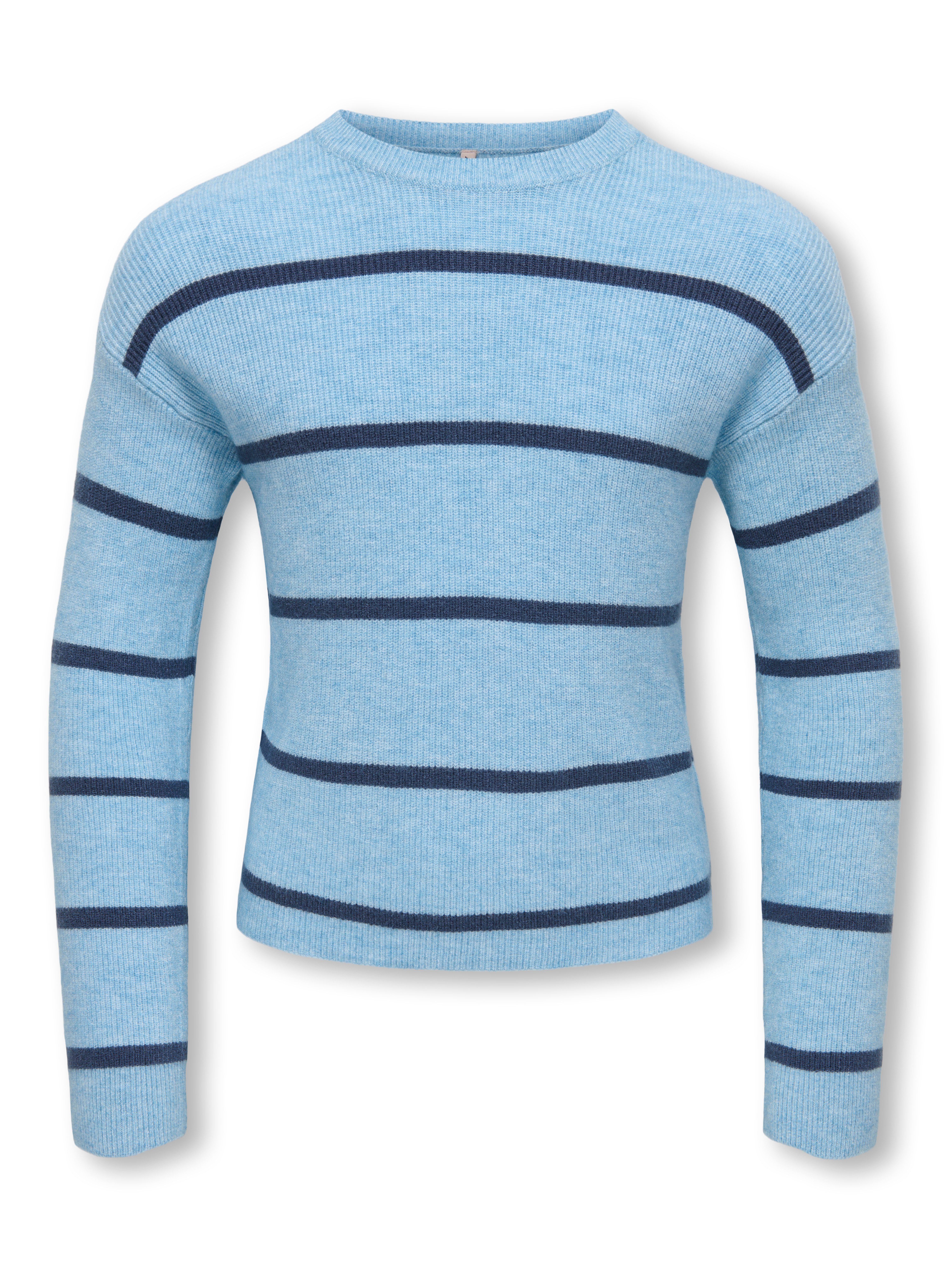 KIDS ONLY Strickpullover KOGFRANCA SHORT L/S STRIPE KNT NOOS Viskosemischung, loose fit