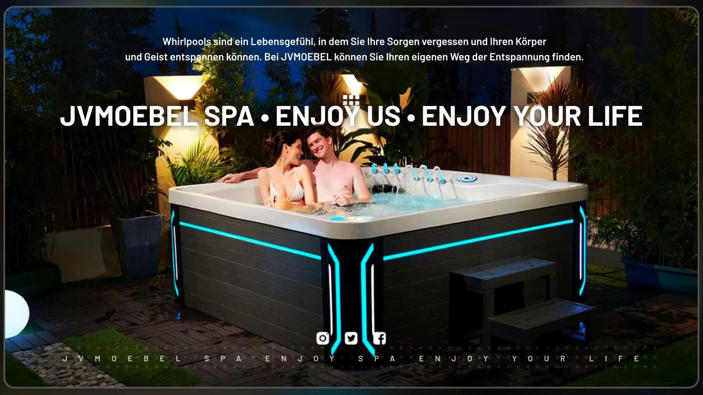 JVmoebel Whirlpool-Badewanne Whirlpool Blubberbad Hydromassagewanne Schwarz aus Acryl, Made in Europe