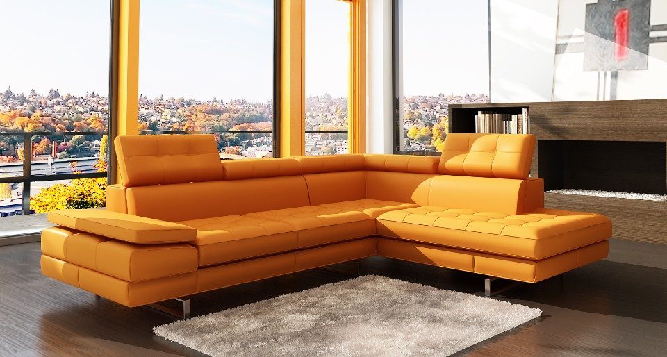 JVmoebel Ecksofa Designer Ledersofa Sofa Couch Polsterecke Wohnlandschaft Sofas, Made in Europe