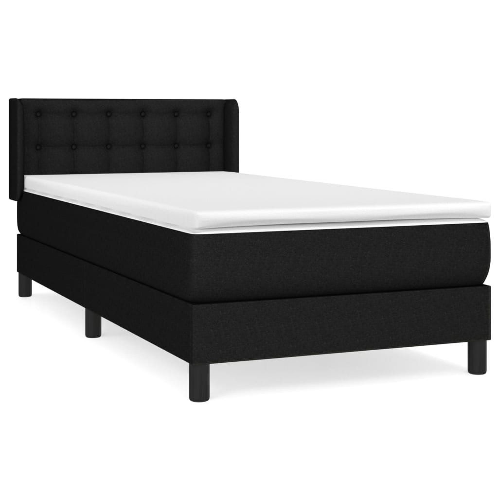 vidaXL Bett Boxspringbett mit Matratze Schwarz günstig online kaufen