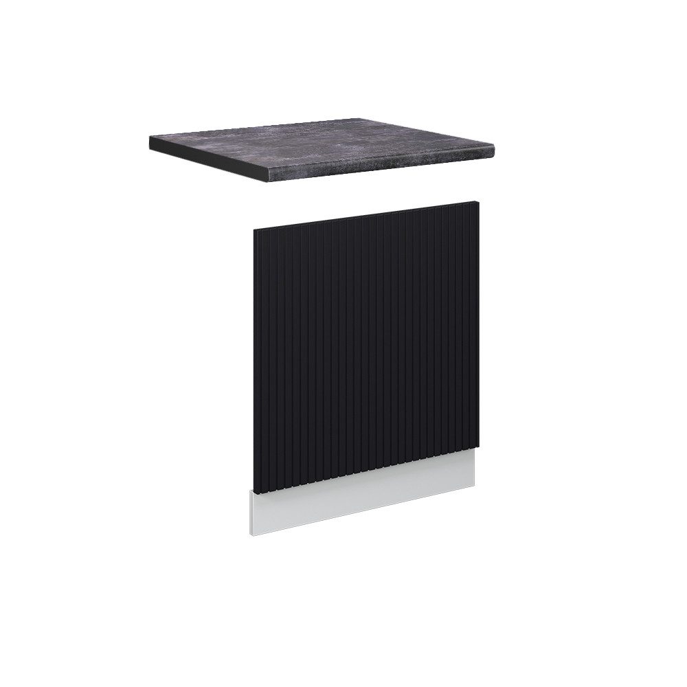 Vicco Frontblende Fame-Line, Schwarz gestreift/Weiß, 60 cm, AP Anthrazit (1 St)