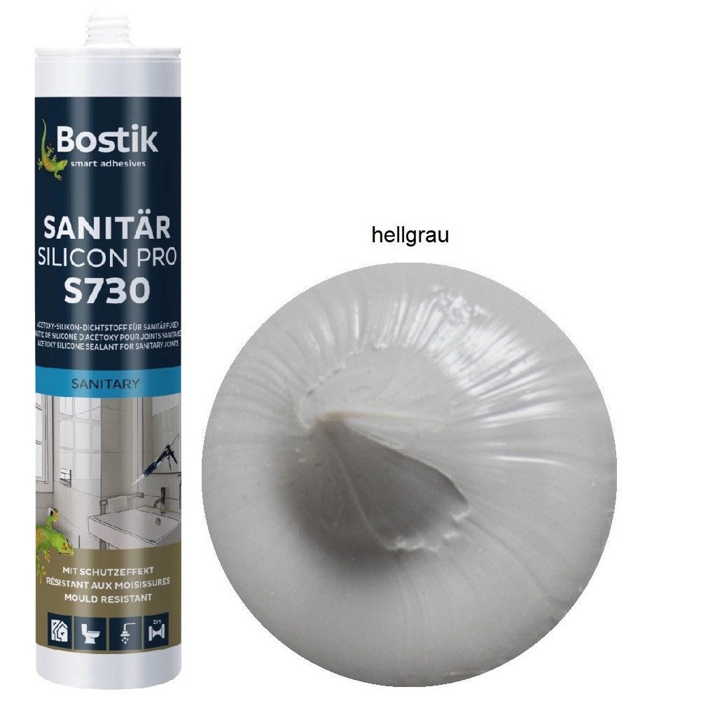 BOSTIK Dichtstoff Bostik S730 Sanitär Silicon Pro Dichtstoff 300ml Kartusche, gebrauchsfertig, für innen und außen
