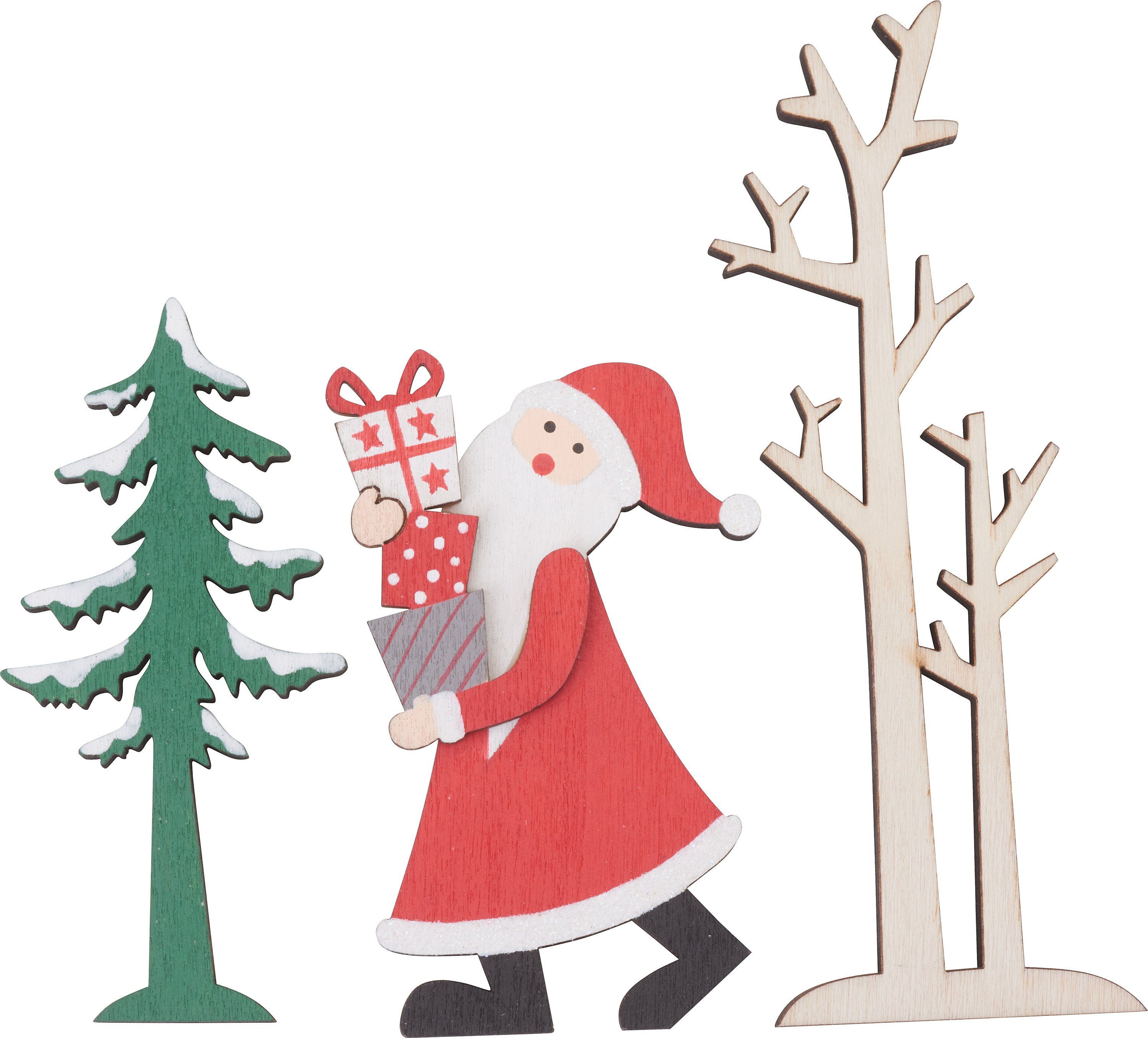 Dekoobjekt Bäume und Santa Snuggles