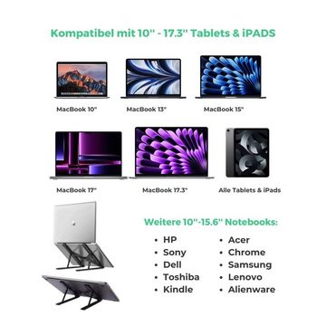 Xoro Laptop Ständer für 10"-15,6" Laptop Tablet 7-stufig verstellbar Laptop-Ständer