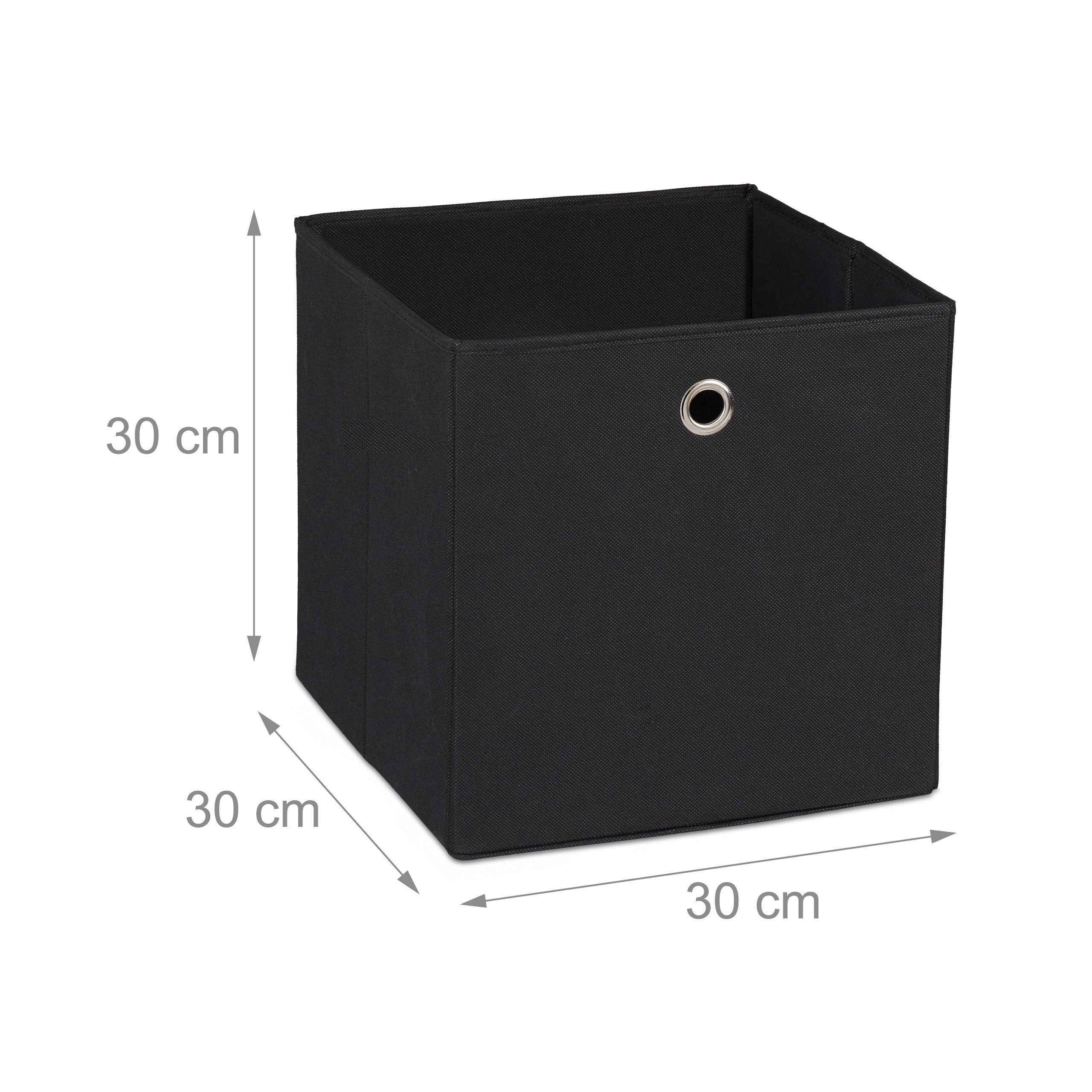 relaxdays Aufbewahrungsbox Stoff im 2er Set (2 St), schwarz – Bild 4 von 5