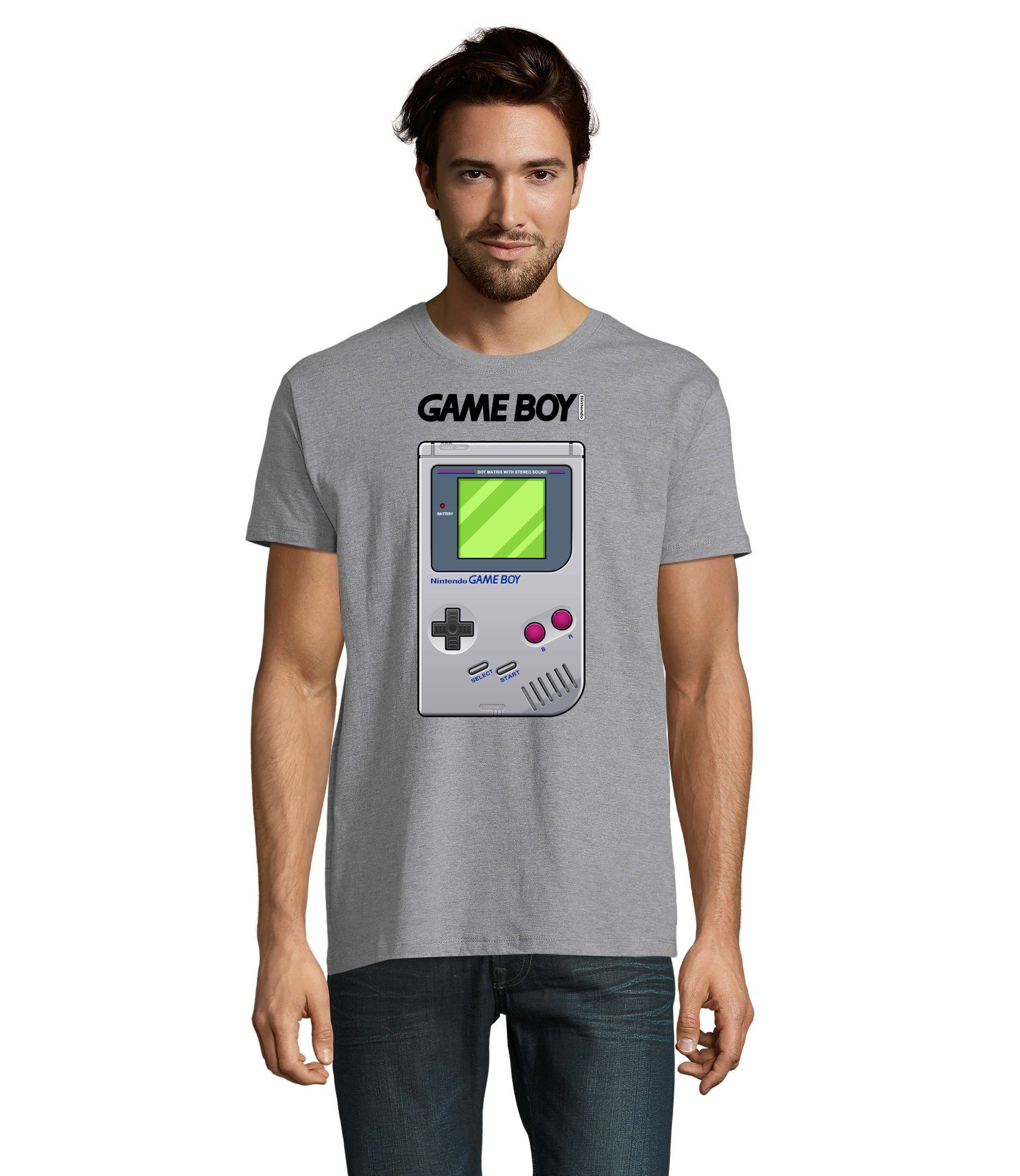 Blondie & Brownie T-Shirt Herren Game Boy Retro Nintendo Konsole Gamer Gaming Grau
