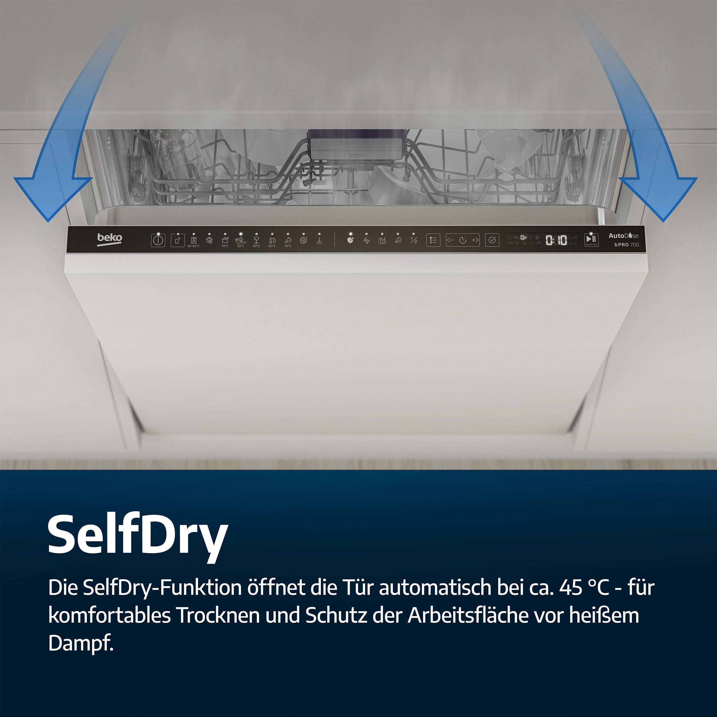 BEKO vollintegrierbarer Geschirrspüler BDIN16R46W, 9,5 l, 15 Maßgedecke, Quick&Shine – schnelle Reinigung mit optimaler Trocknung – Bild 3 von 5