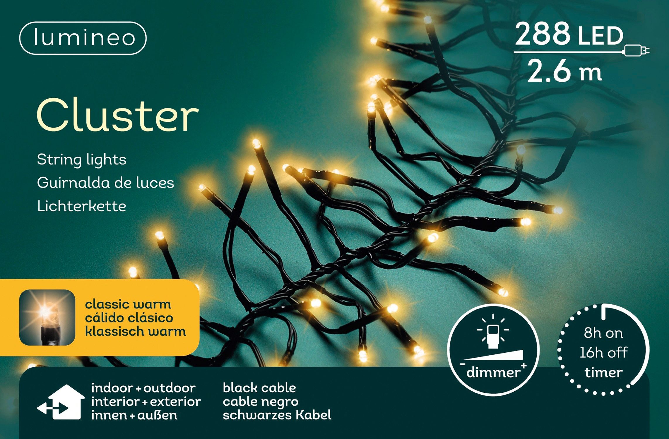 Lumineo LED-Lichterkette Lumineo Lichterkette CLUSTER 288 LED 2,6 m klassis günstig online kaufen