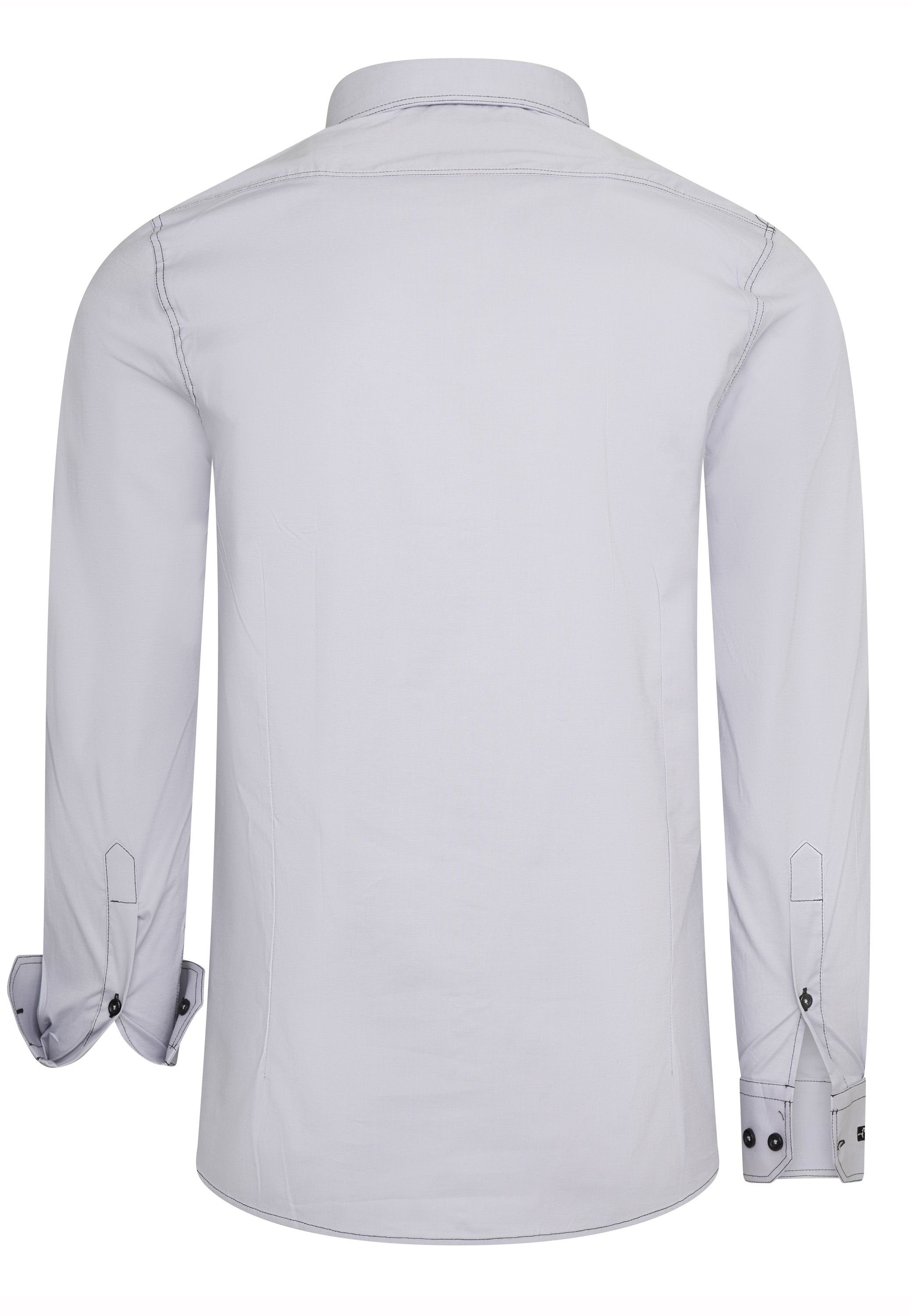 Rusty Neal Langarmhemd mit dezenter Kontrast-Naht günstig online kaufen