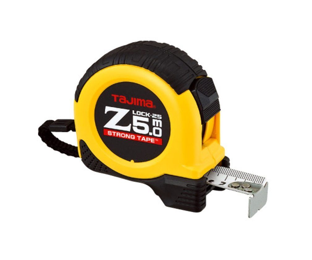 Tajima Maßband Tajima Taschenbandmaß Z Lock 5m/25mm gelb, mit Elastomer | Maßbänder