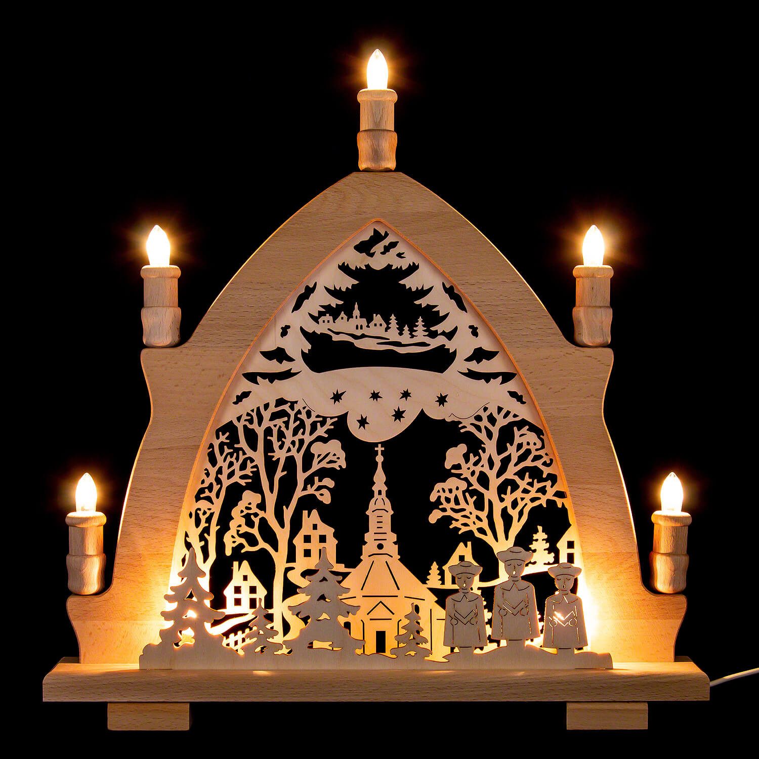 Schwibbogen Schwibbogen Seiffener Kirche (41x42cm) von Kunstgewerbe Lenk & Sohn