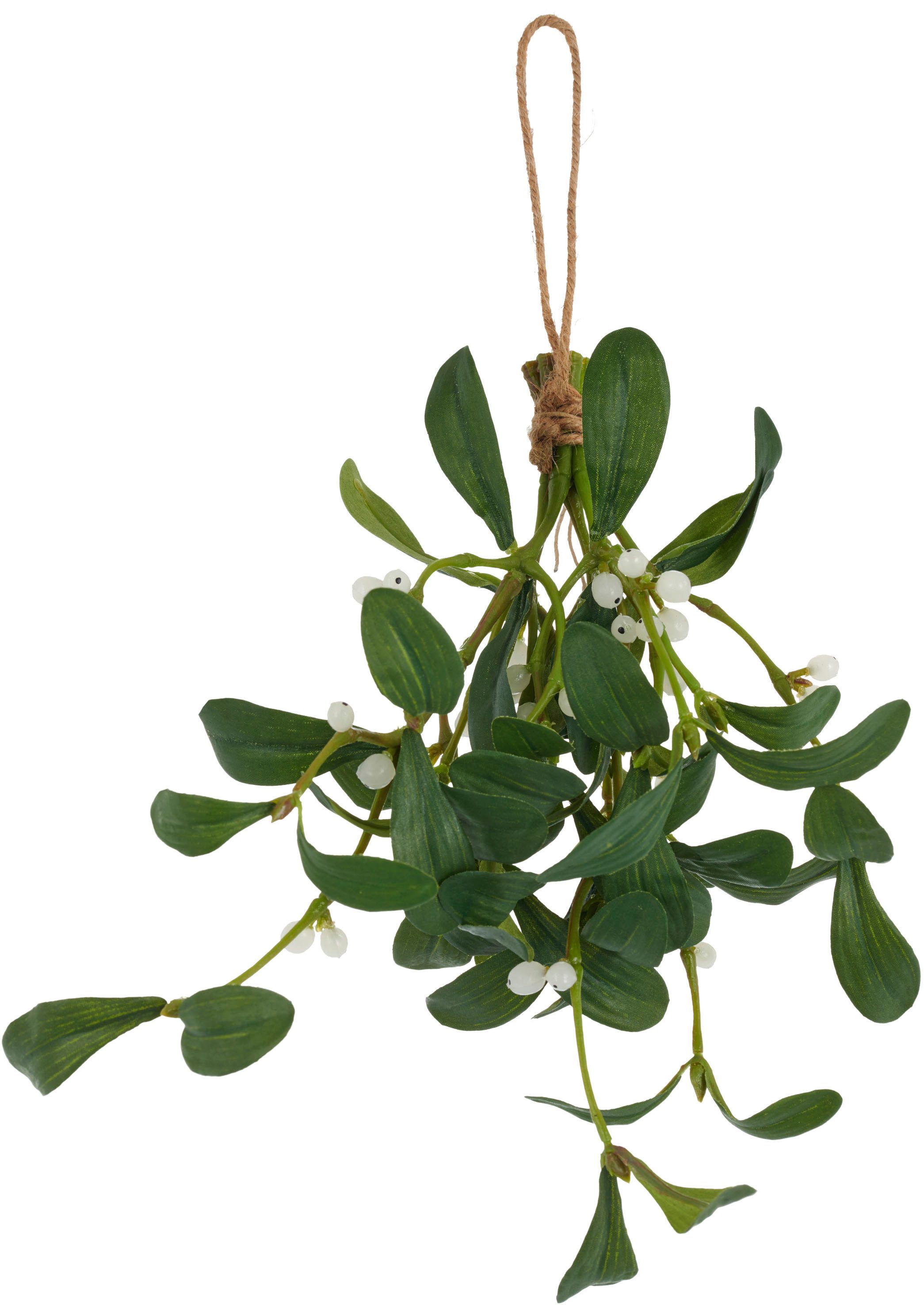 Winterliche Kunstpflanze Hänger mit Mistelzweigen, Creativ green, Höhe 26 c günstig online kaufen