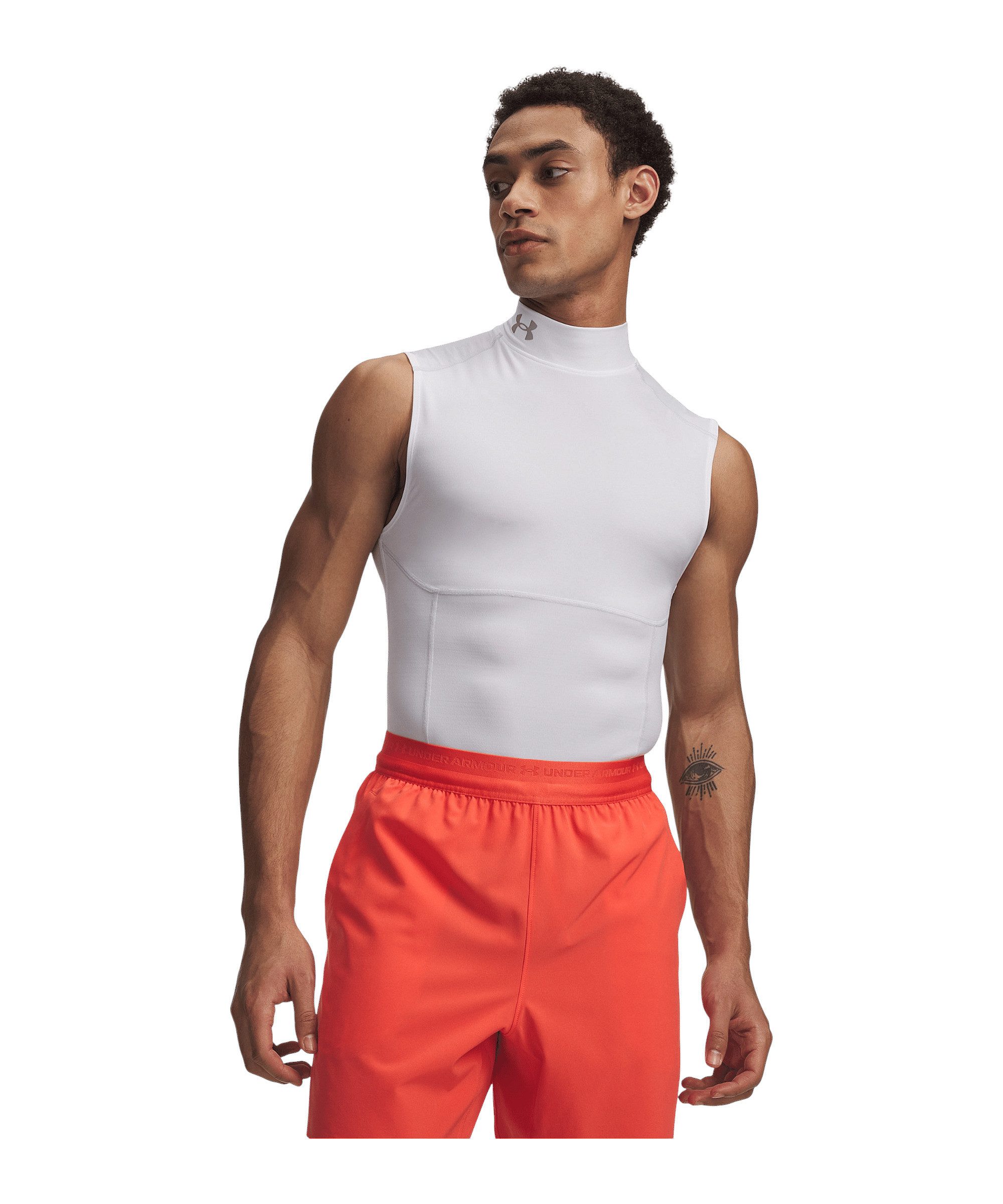 Under Armour® T-Shirt Under Armour HG Elite Sleeveless Mock Weiß Polyester
