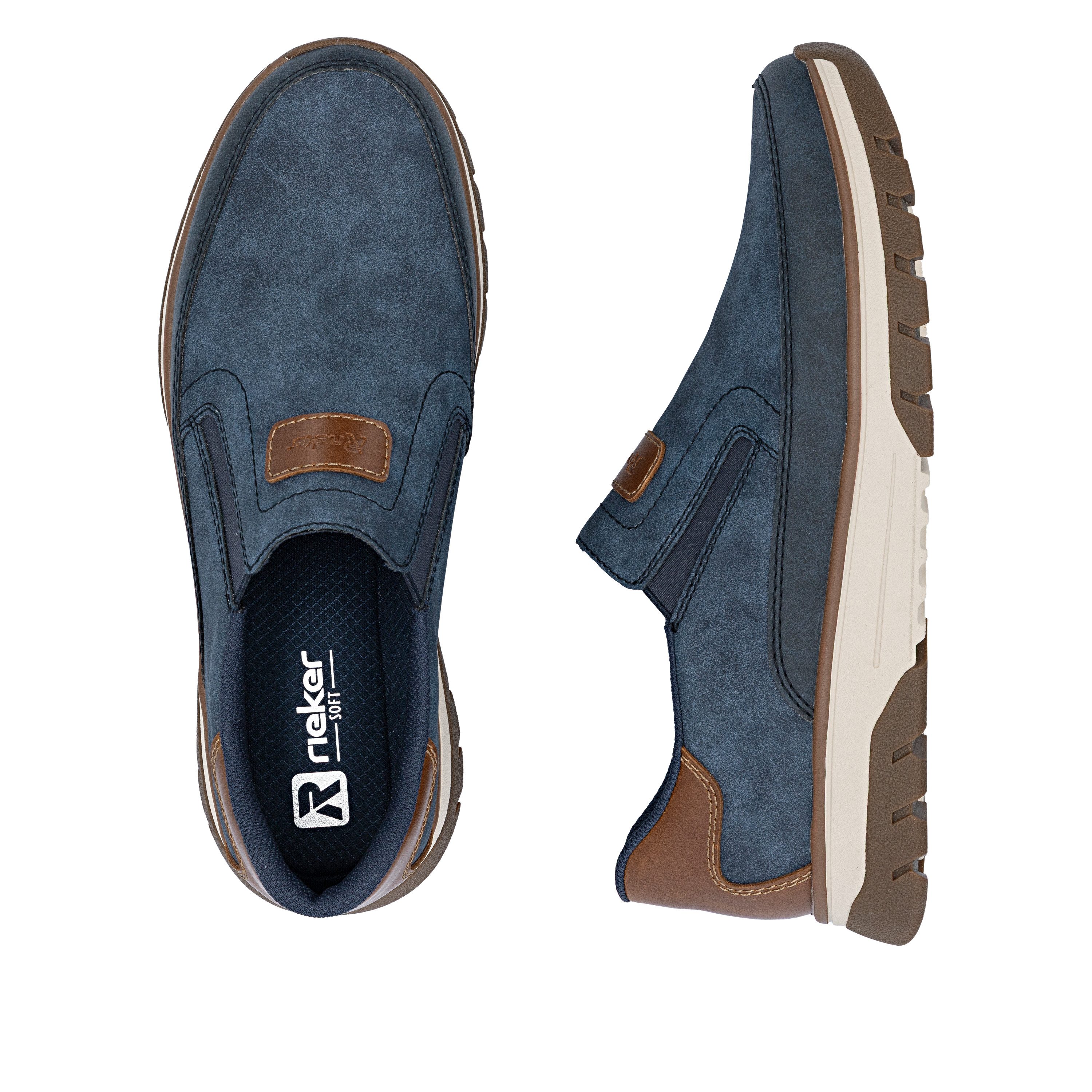 Rieker Slip-On Sneaker Slipper, Halbschuh, Freizeitsneaker mit Kontrastbesatz