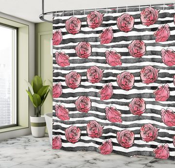 Abakuhaus Duschvorhang Moderner Digitaldruck mit 12 Haken auf Stoff Wasser Resistent Breite 175 cm, Höhe 180 cm, Floral Aquarell Moderne Blumen