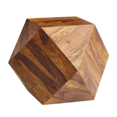 Wohnling Couchtisch WL6.177 (Sofatisch 57 x 42,5 x 57 cm Sheesham Massivholz), Wohnzimmertisch Modern, Holztisch Diamantform