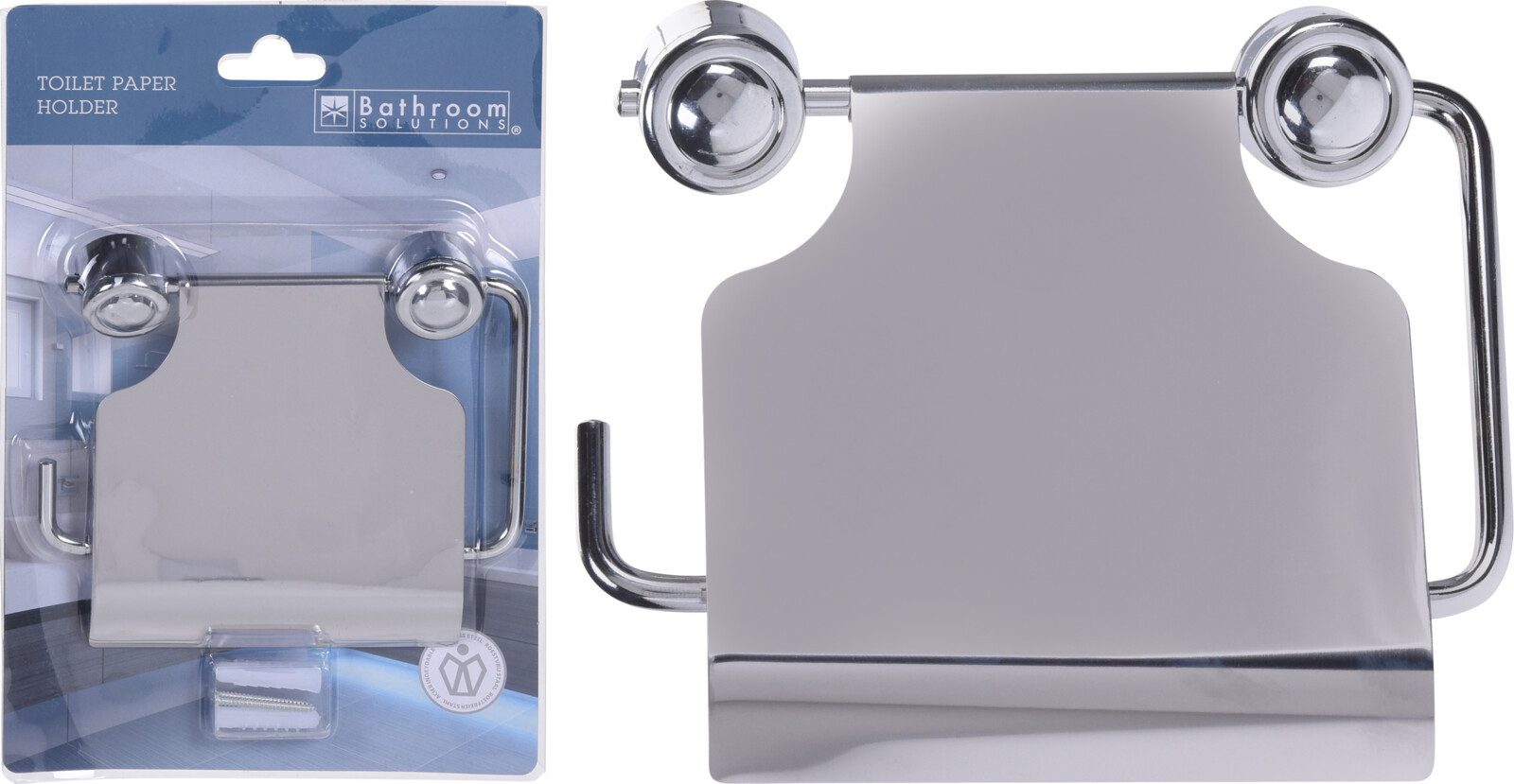 Koopman Toilettenpapierhalter Edelstahl WC-Papierhalter Silberfarbend (Stück, 1-St., Packung), Edelstahl, Silber, 14,5x13x5cm, 2 Befestigungen, Inkl. Schrauben – Bild 5 von 5