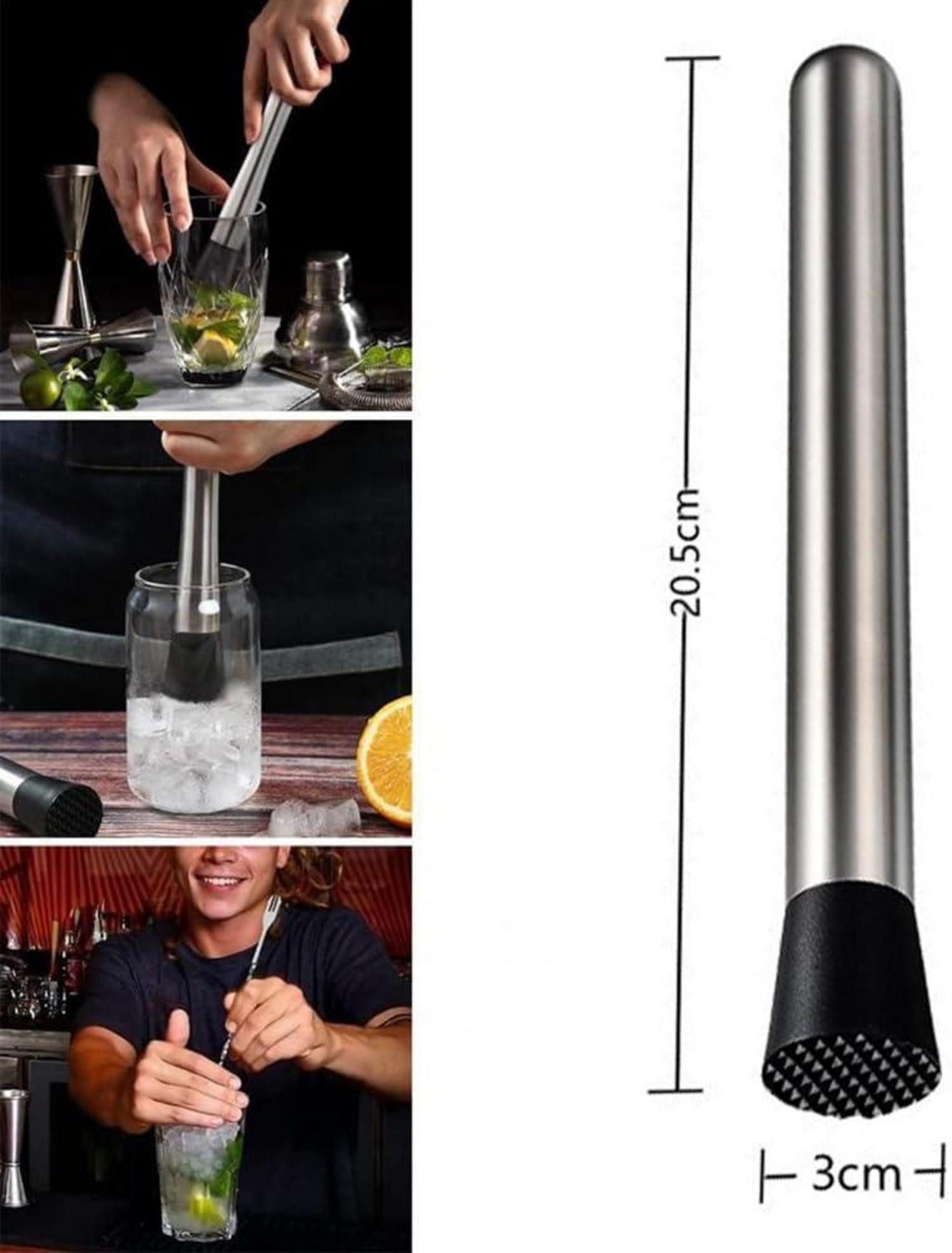 LuxusKollektion Kochlöffelhalter Cocktail Stössel Edelstahl Ice günstig online kaufen