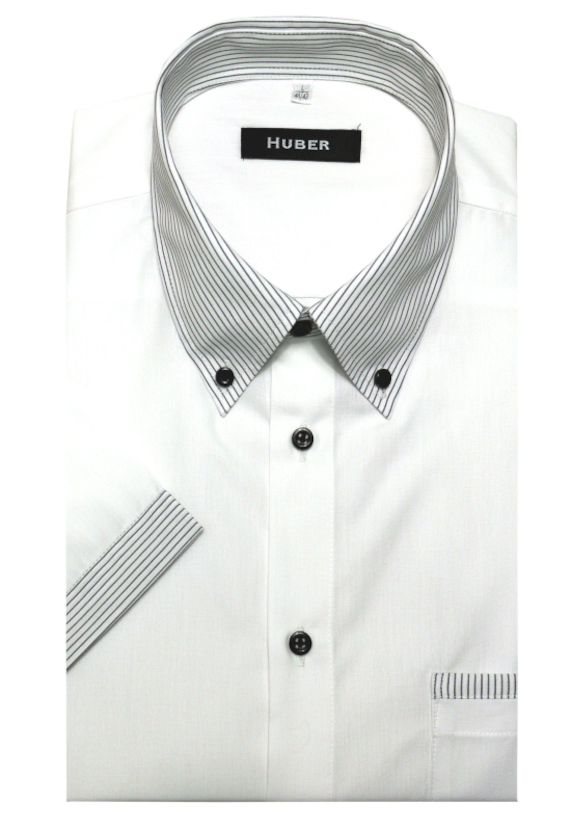 Huber Hemden Kurzarmhemd HU-0197 Button-down, Kontrast, Kurzarm,  Regular-gerader Schnitt, Made in EU