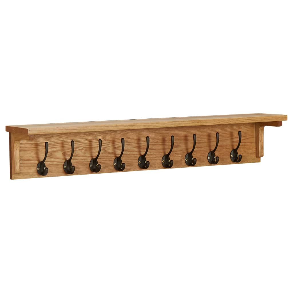 vidaXL Garderobe 90 x 16 x 16 cm Wandgarderobe 90x16x16 cm Massivholz Eiche
