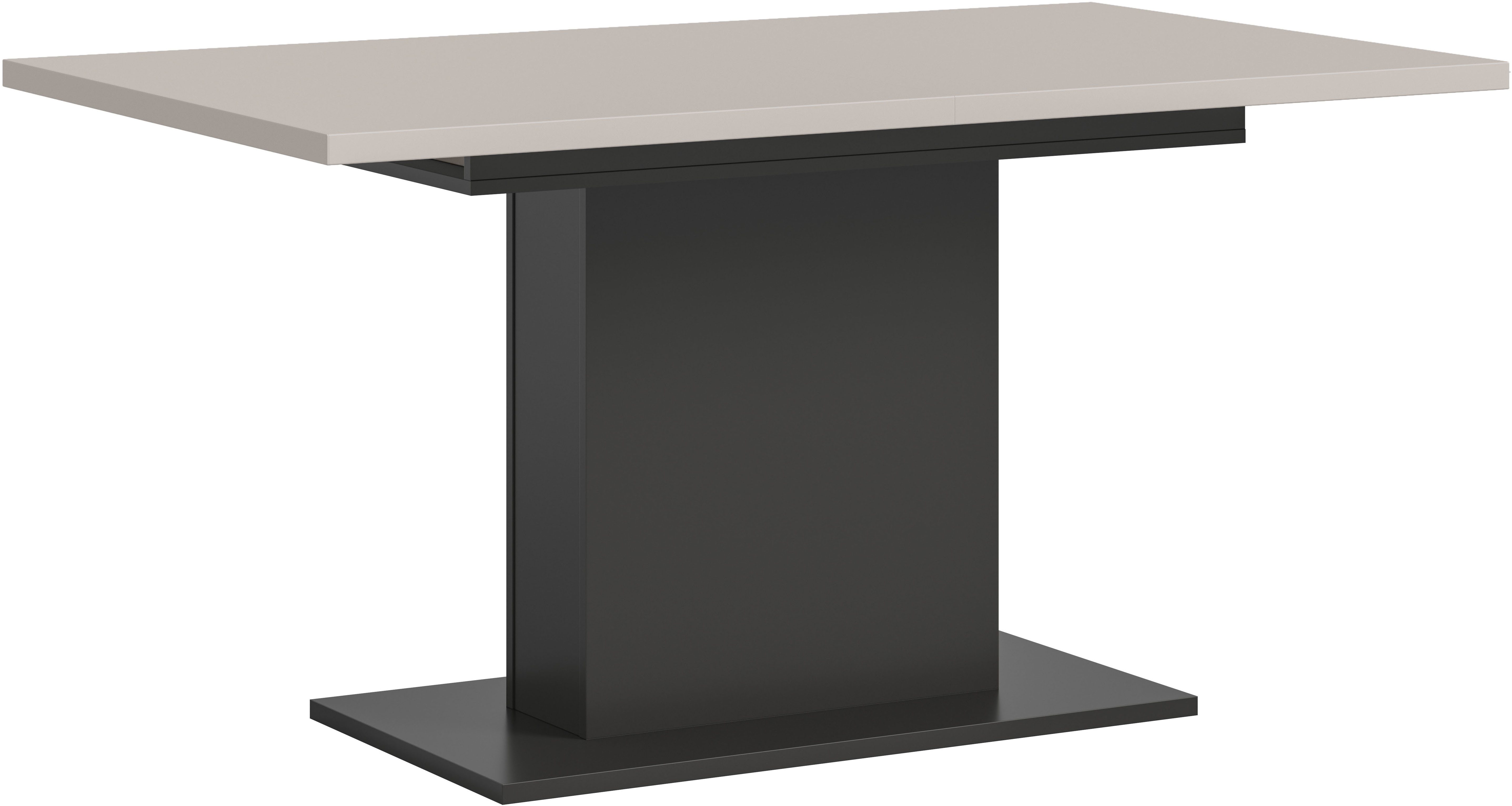 Home affaire Esstisch Motus, ausziehbar 150 -190 cm, inklusive 40 cm Einlegeplatte (Set, 1-St), Säulengestell mit Bodenplatte, Tisch, Küchentisch, Esszimmer, Küche