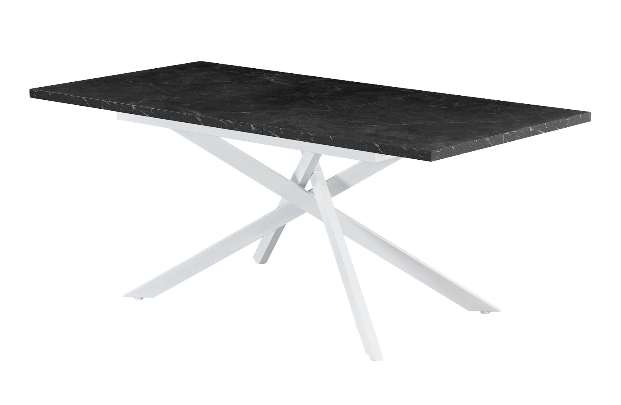 B&D home Esstisch LARS, Metallgestell schwarz oder weiß, ausziehbar 120-160cm, 4-6 Personen