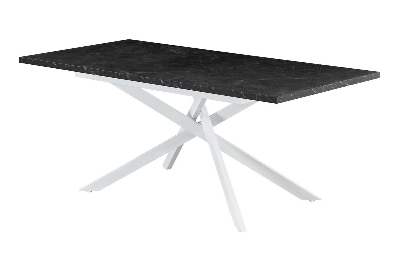 B&D home Esstisch LARS, Metallgestell schwarz oder weiß, ausziehbar 120-160cm, 4-6 Personen