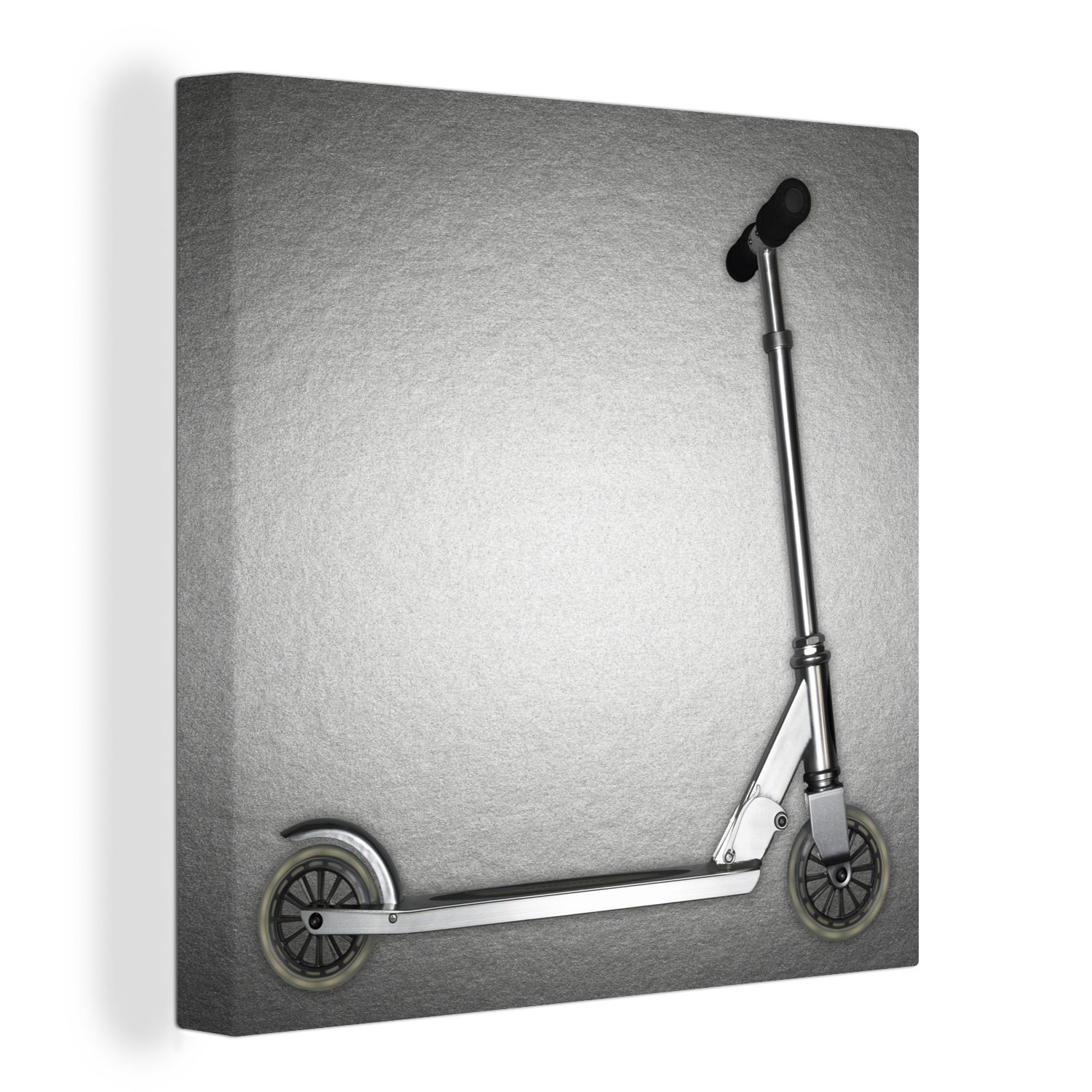 OneMillionCanvasses® Leinwandbild Gefallenen Schritt auf einem silbernen Hintergrund, (1 St), Leinwand Bilder für Wohnzimmer Schlafzimmer
