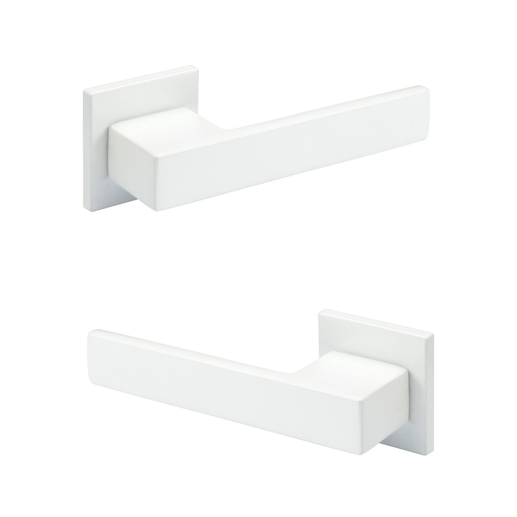 Hexim Drückergarnitur Türklinke Q06.50 weiß matt, Zimmer Türgriff WC / Bad Aluminium matt in 4 Farben - Ricardo Borelli Q06 (Türklinke) Turgriffe Türbeschlag Zimmertür Bad