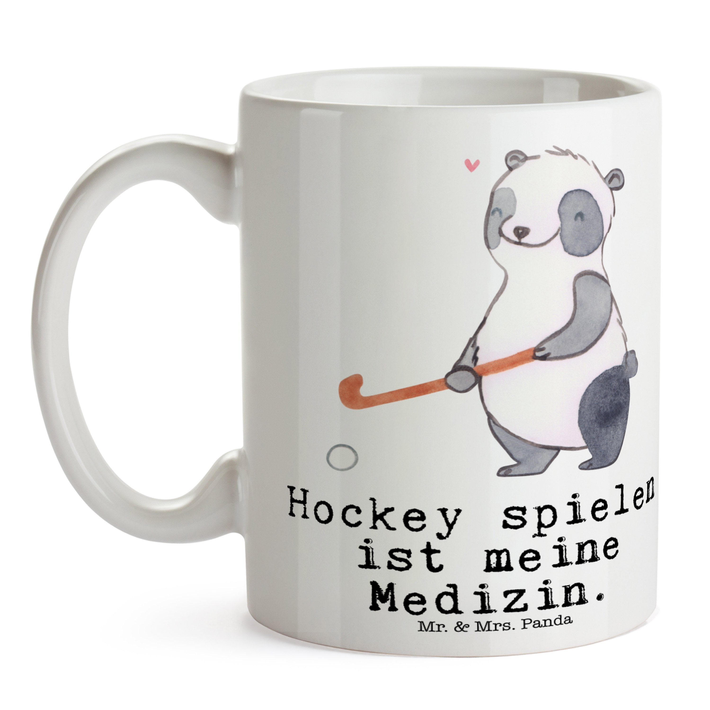 Mr. & Mrs. Panda Tasse Weiß Keramik Becher, Feldhockey, Hockey spielen - - Medizin Geschenk, Panda D