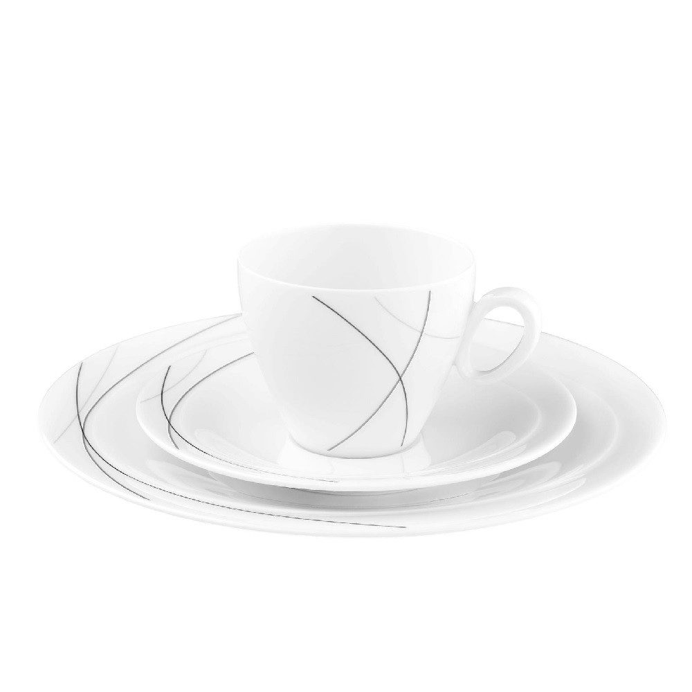 Seltmann Weiden Geschirr-Set Seltmann Weiden Trio Highline Kaffee-Gedeck 3-tlg., 1 Personen, Porzellan