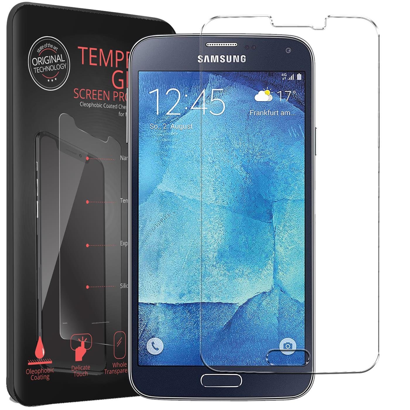 CoolGadget Schutzfolie Panzerfolie für Samsung Galaxy S5, (9H Härtegrad, 2x Schutzglas, 1xReinigungset), Displayfolie Panzer Schutzfolie 2 Stück für Samsung S5 Glas Folie