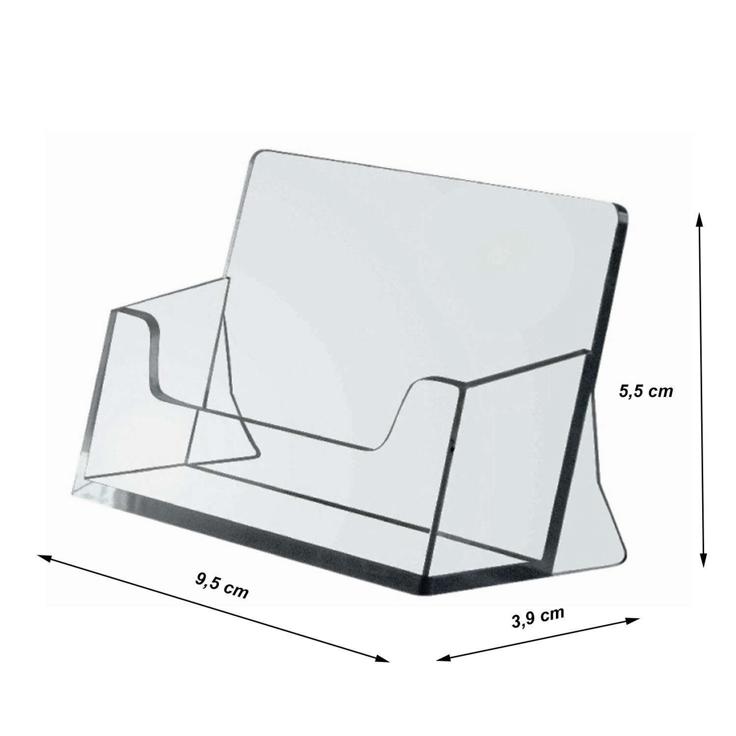 ogoPLUS Visitenkarten Visitenkartenständer Querformat transparent / Visitenkartenhalter, Modern Aktuell