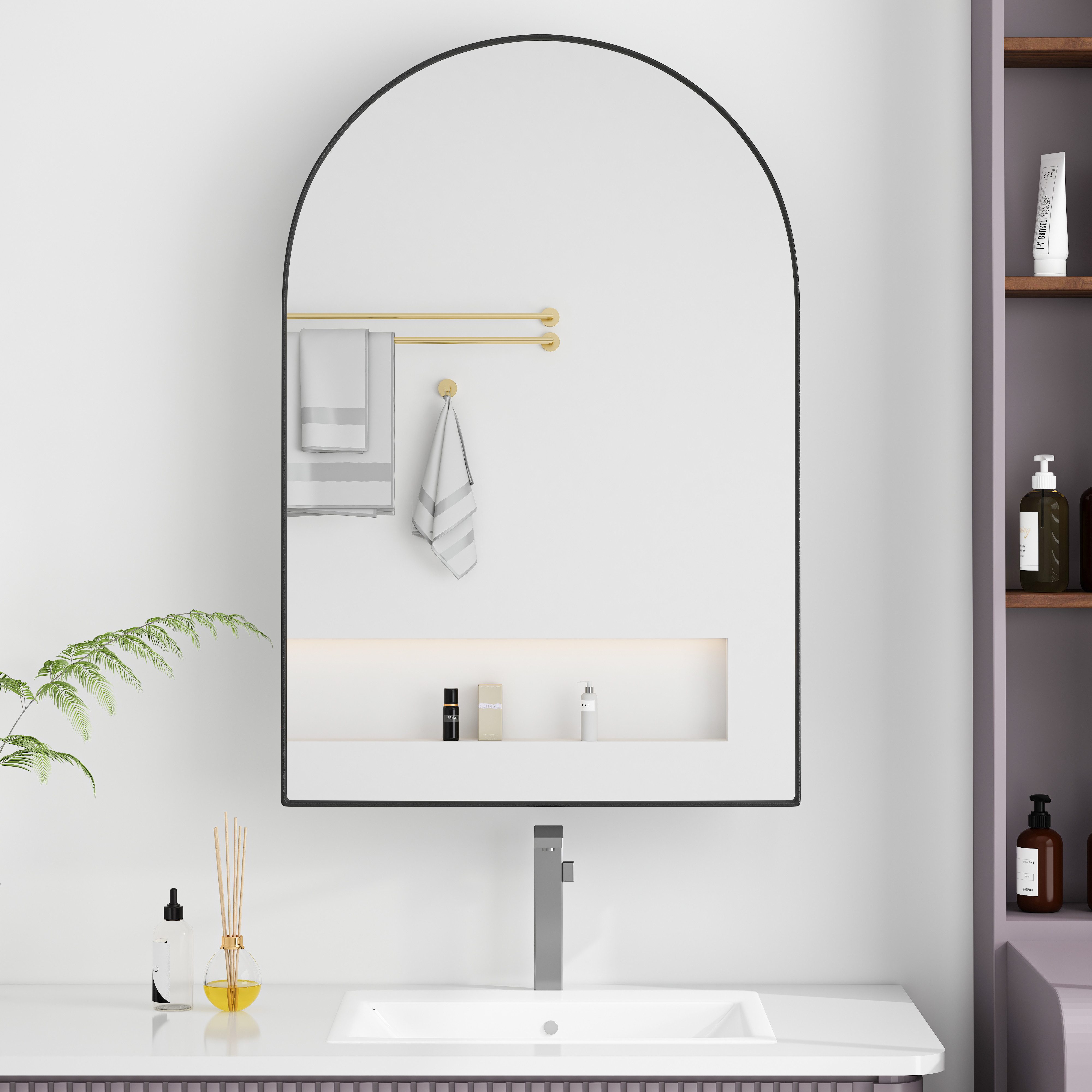 STILVORA Spiegelschrank Wandschrank mit Spiegel&verstellbaren Regalen,gewöl günstig online kaufen