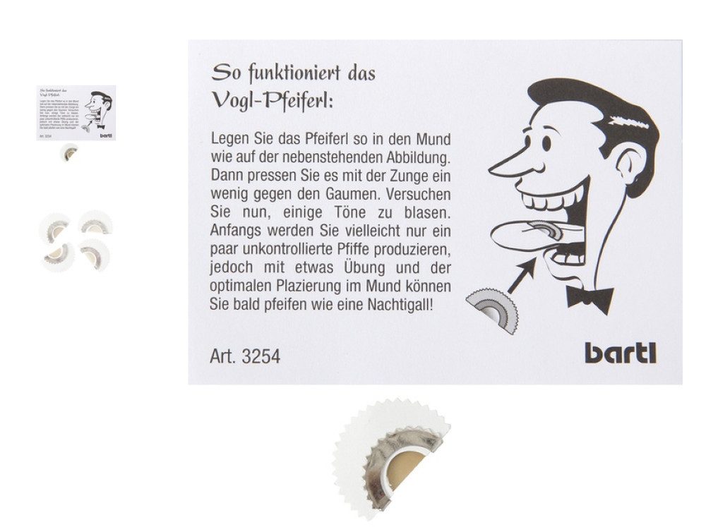 Bartl Vogelpfeife Vogl-Pfeiferl, Vogelfpeifen, Nachtigall, Nostalgisches Instrument, (5-St), Pfeiferl, Vogelstimmen, Kleines Instrument mit großem Spaßfaktor