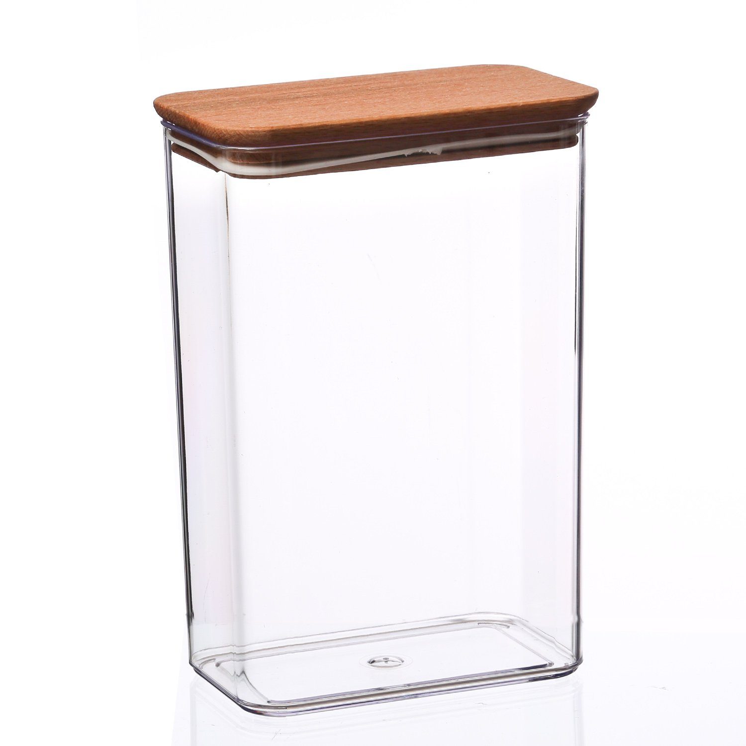 3er GAUMENKICK Vorratsdose Holzdeckel Set, 2L Vorratsglas (3-tlg) Vorratsdose 1x 2x Aufbewahrung Kunststoff, 1L