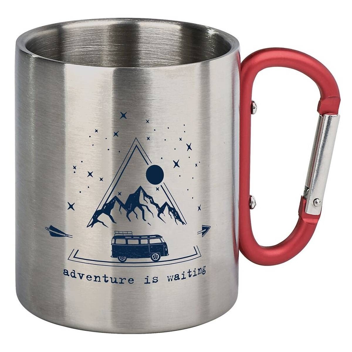 Moses. Verlag Becher Edelstahl Karabiner-Becher 300 ml doppelwandig für Outdoor